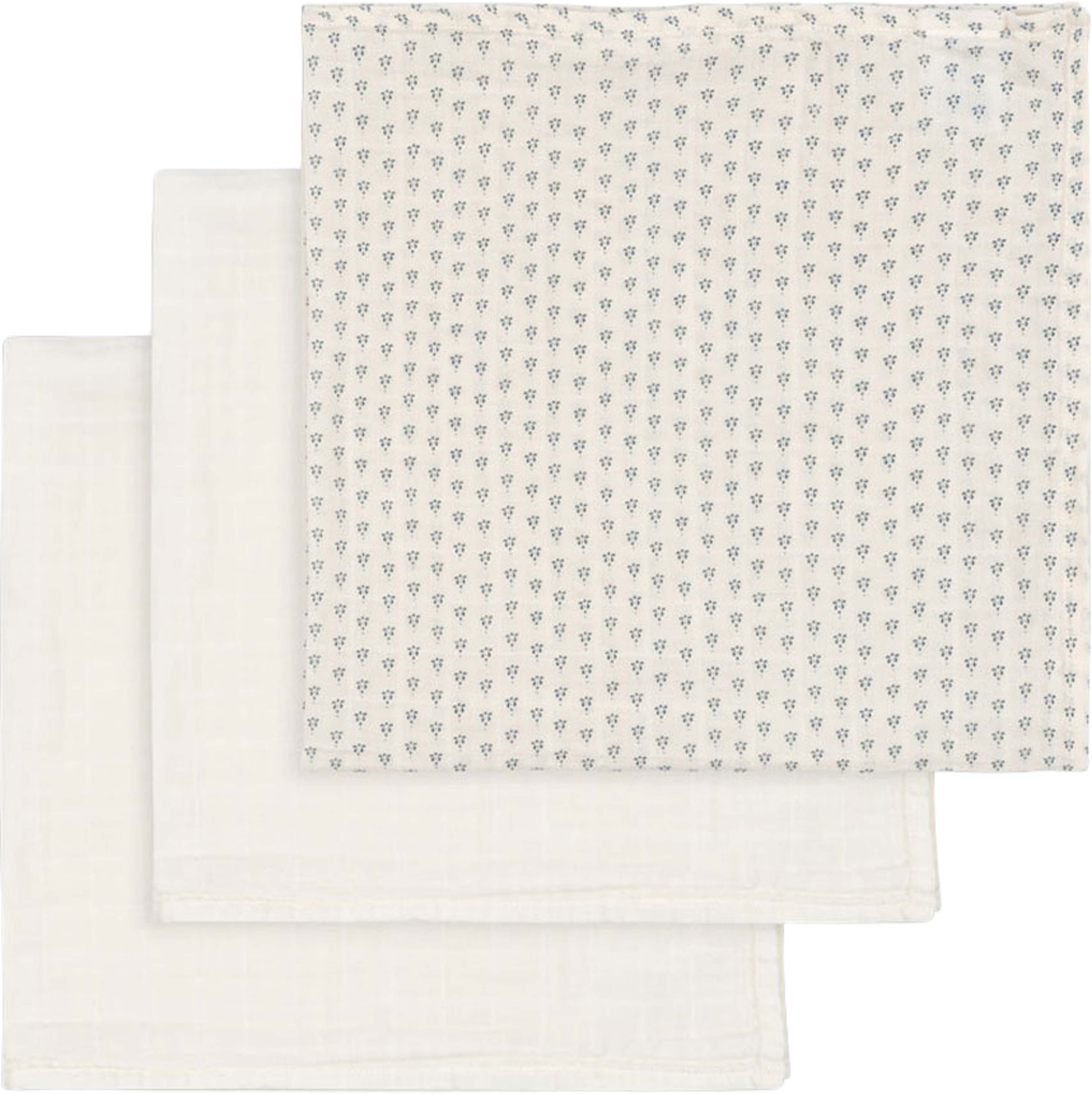 Bellini 3 Pack Muslin Cloth Gots, från Fanga Fontana, i färgen Punto Blu. Klicka för att öppna bilden i stort format