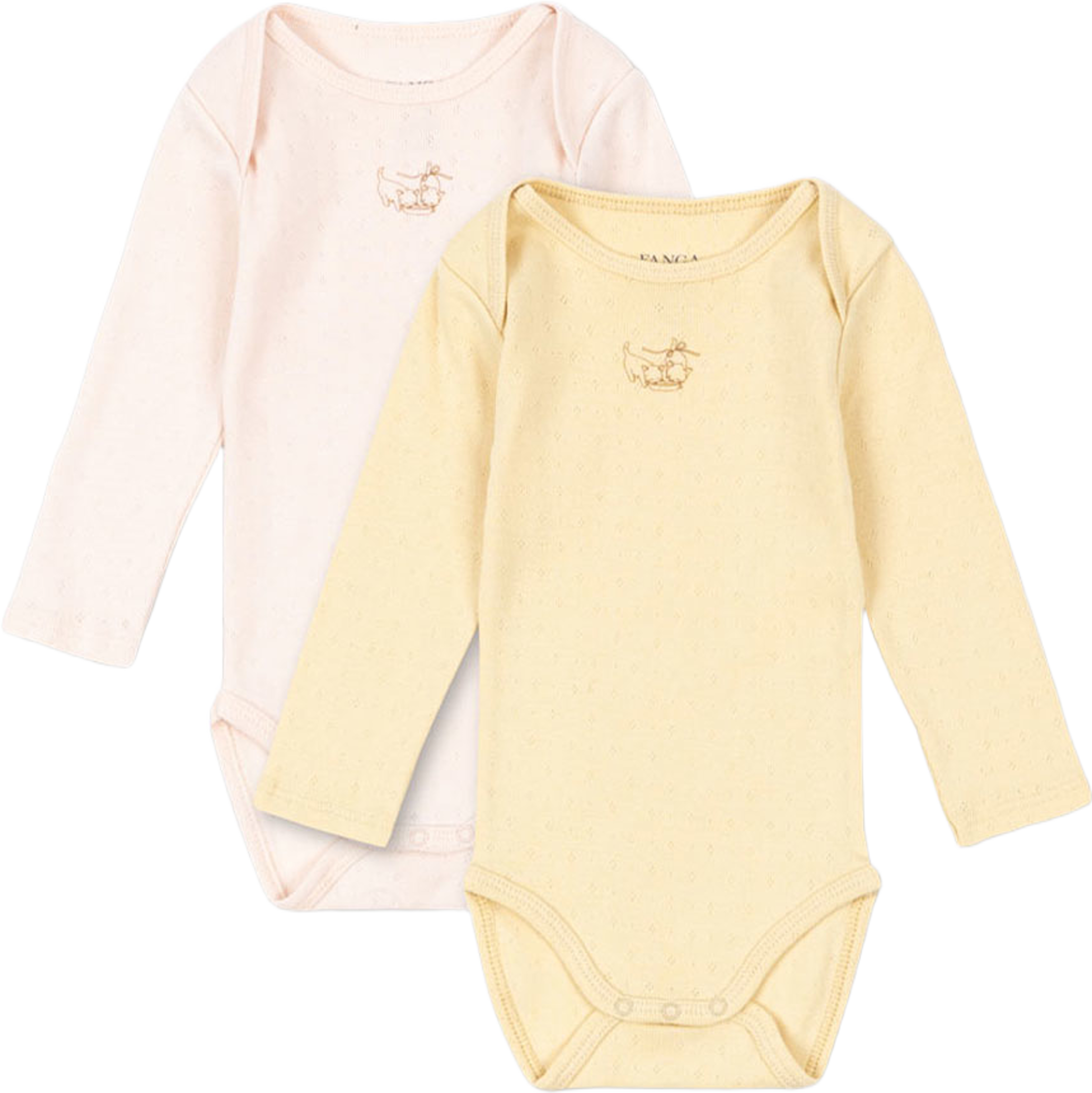 Perla 2 Pack Ls Body Ocs, från Fanga Fontana, i färgen Banana Crepe/Creole Pink. Klicka för att öppna bilden i stort format