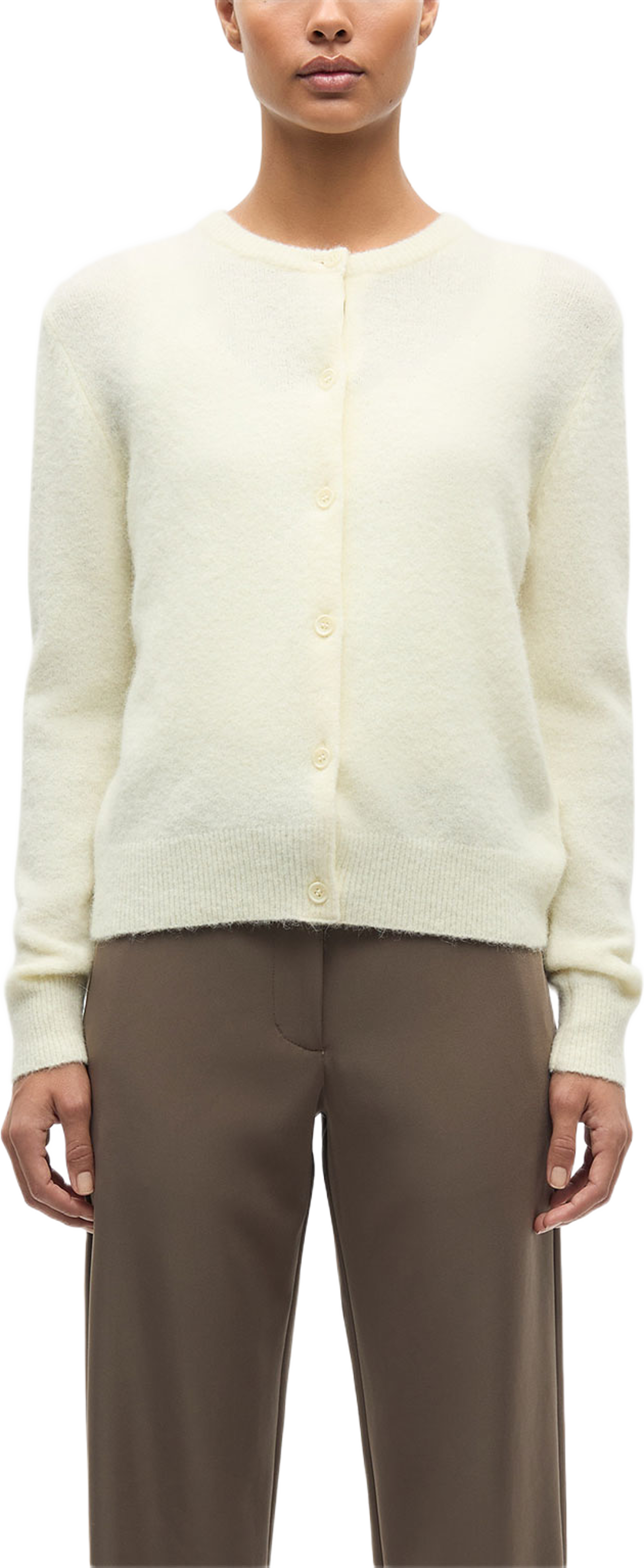 Nor short cardigan 7355, från SAMSOE SAMSOE, i färgen Ethereal Green. Klicka för att öppna bilden i stort format