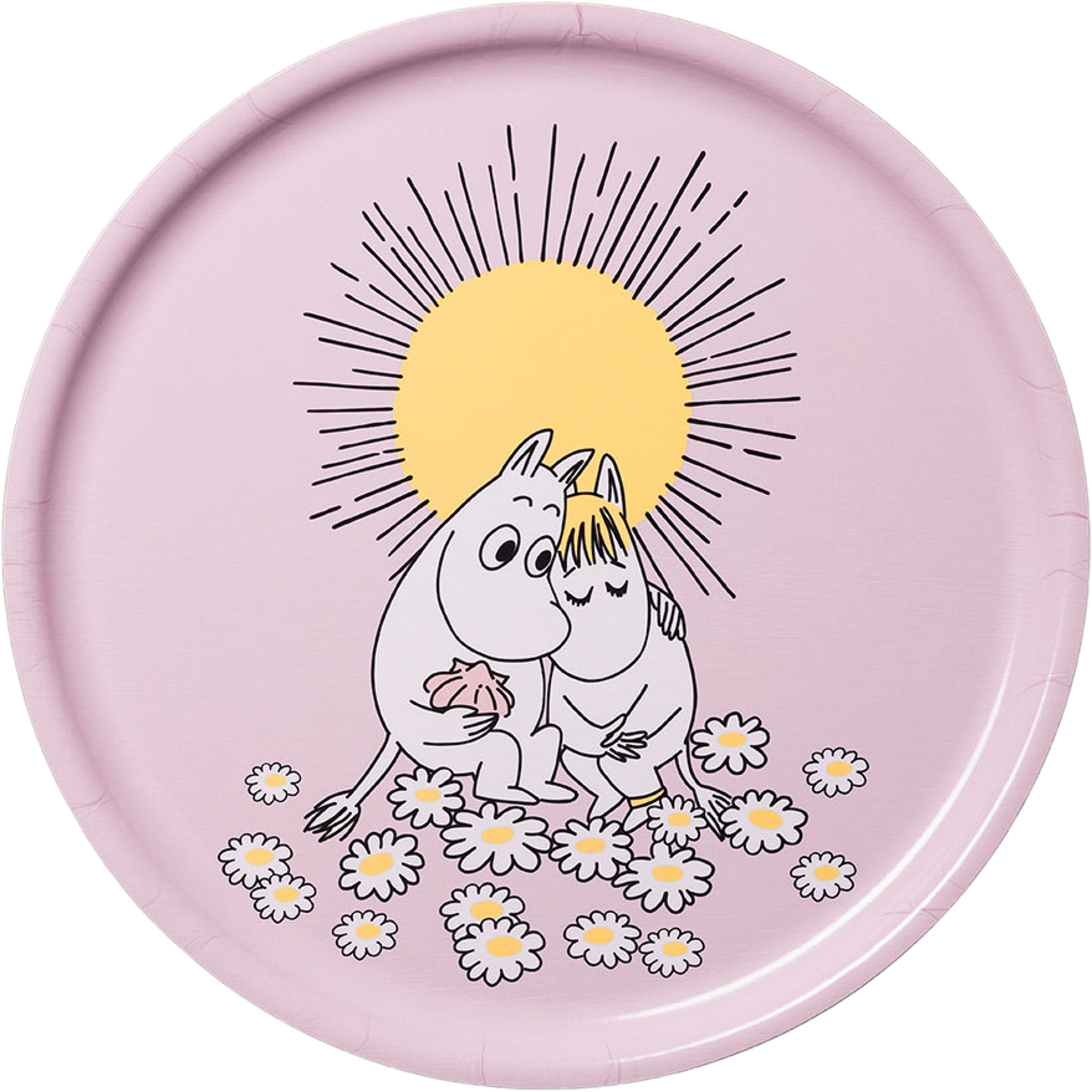 Mumin bricka 35cm Förälskade, från Arabia, i färgen Lila. Klicka för att öppna bilden i stort format