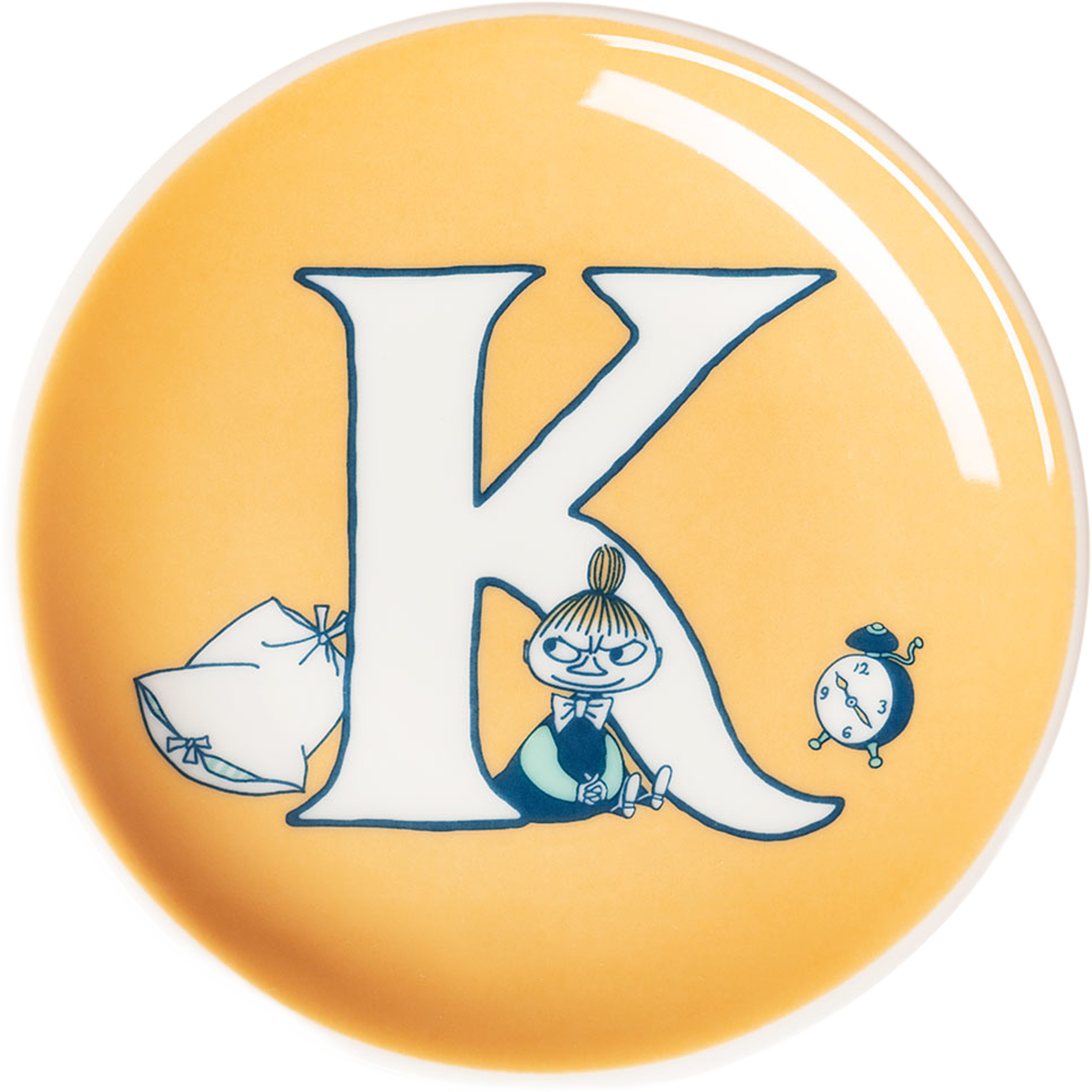 Mumin mini tallrik 10,5cm K, från Arabia, i färgen Orange. Klicka för att öppna bilden i stort format