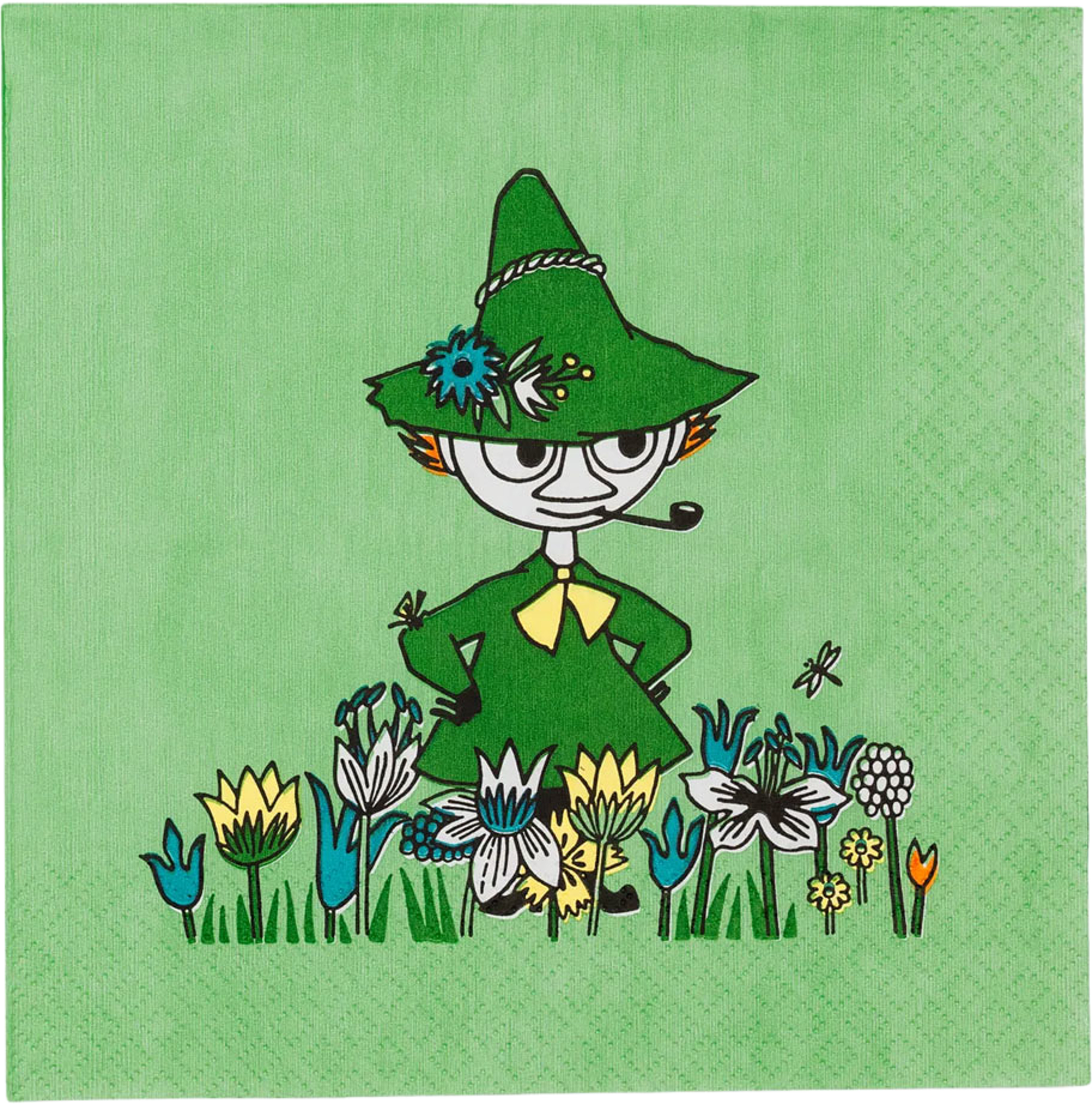 Mumin pappersservett 33cm Snusmumriken, från Arabia, i färgen Grön. Klicka för att öppna bilden i stort format
