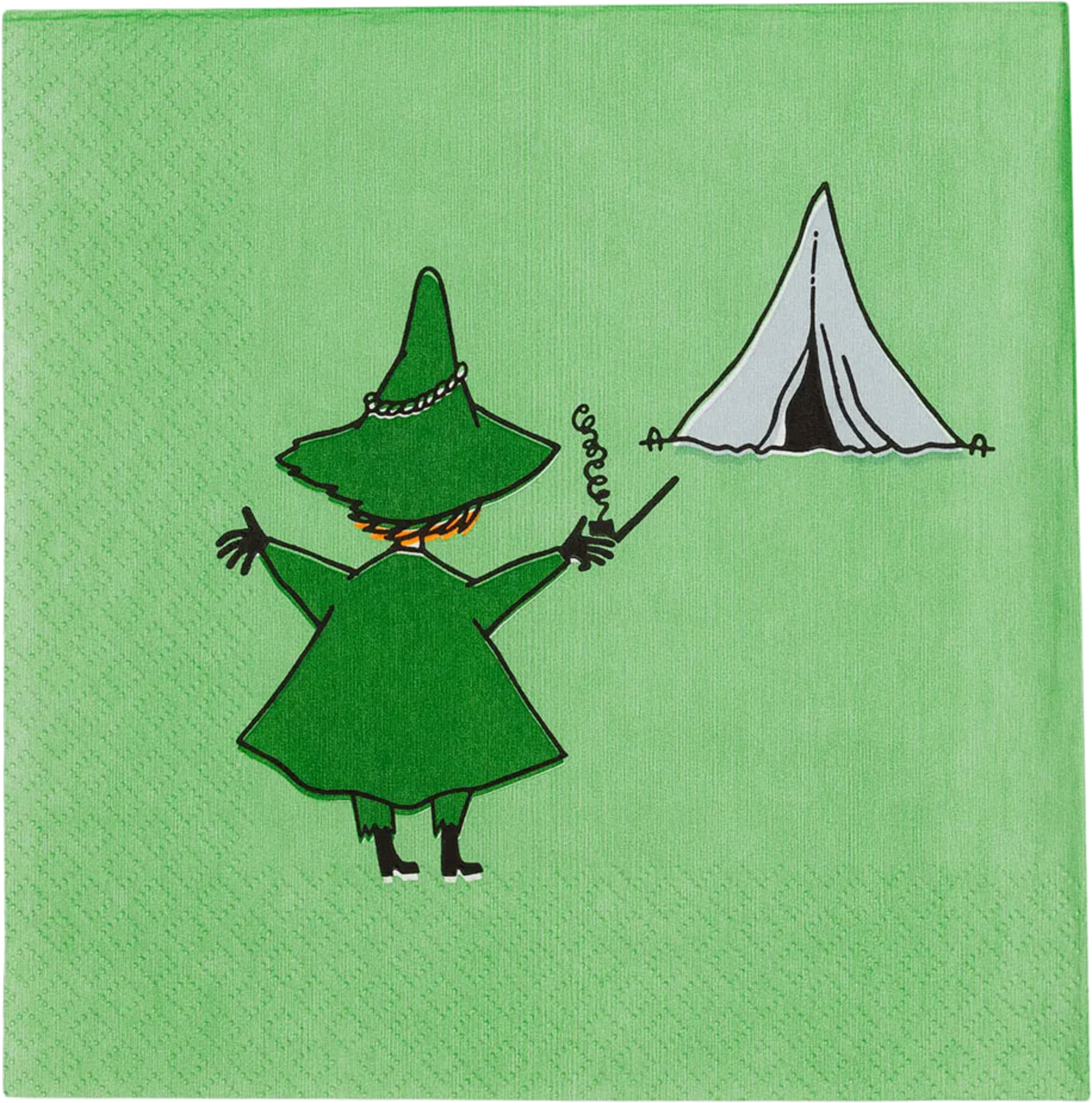 Mumin pappersservett 33cm Snusmumriken, från Arabia, i färgen Grön. Klicka för att öppna bilden i stort format