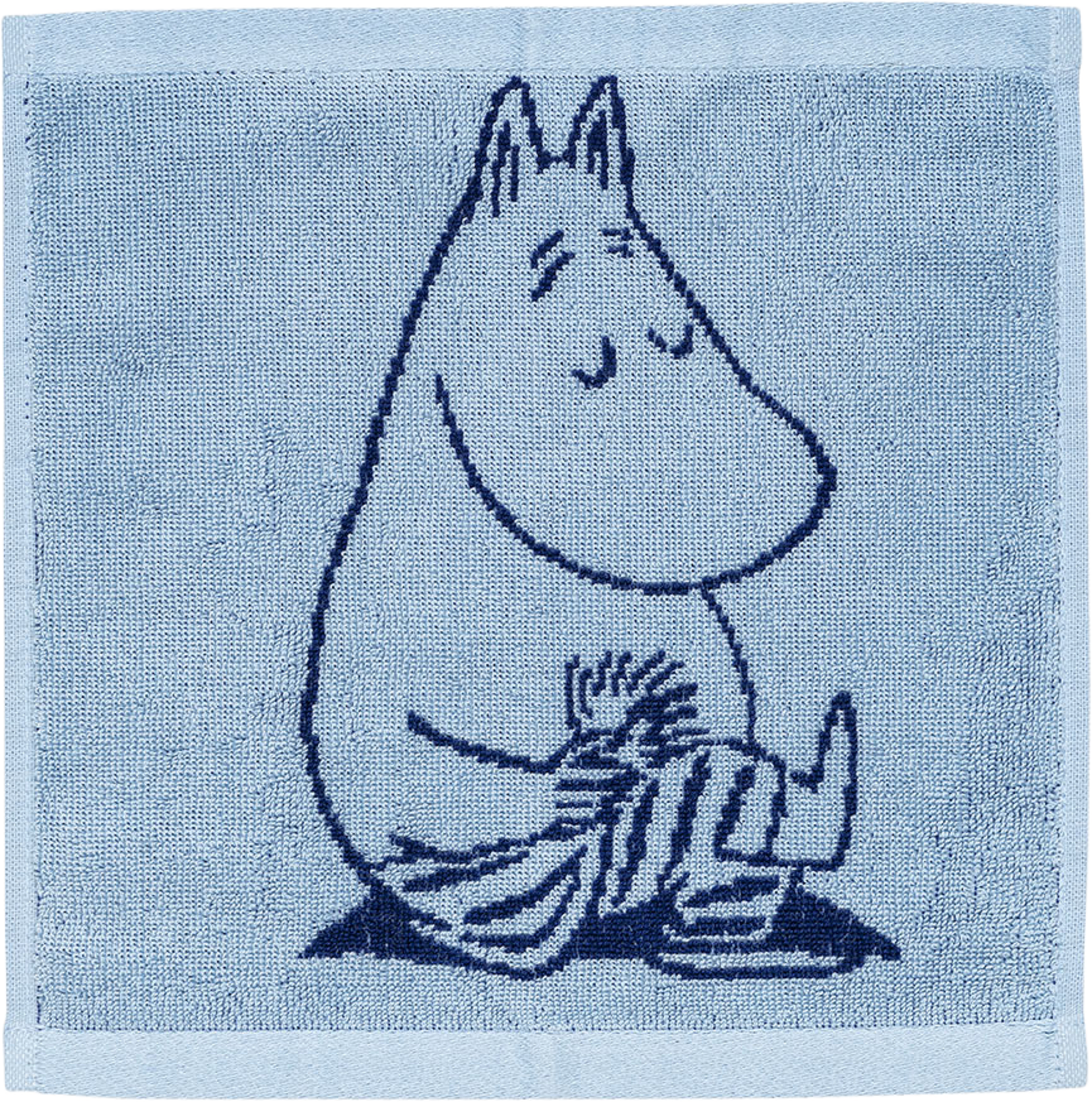 Mumin handduk 25x25 Mumintrollet marinblå GOTS, från Arabia, i färgen Blå. Klicka för att öppna bilden i stort format