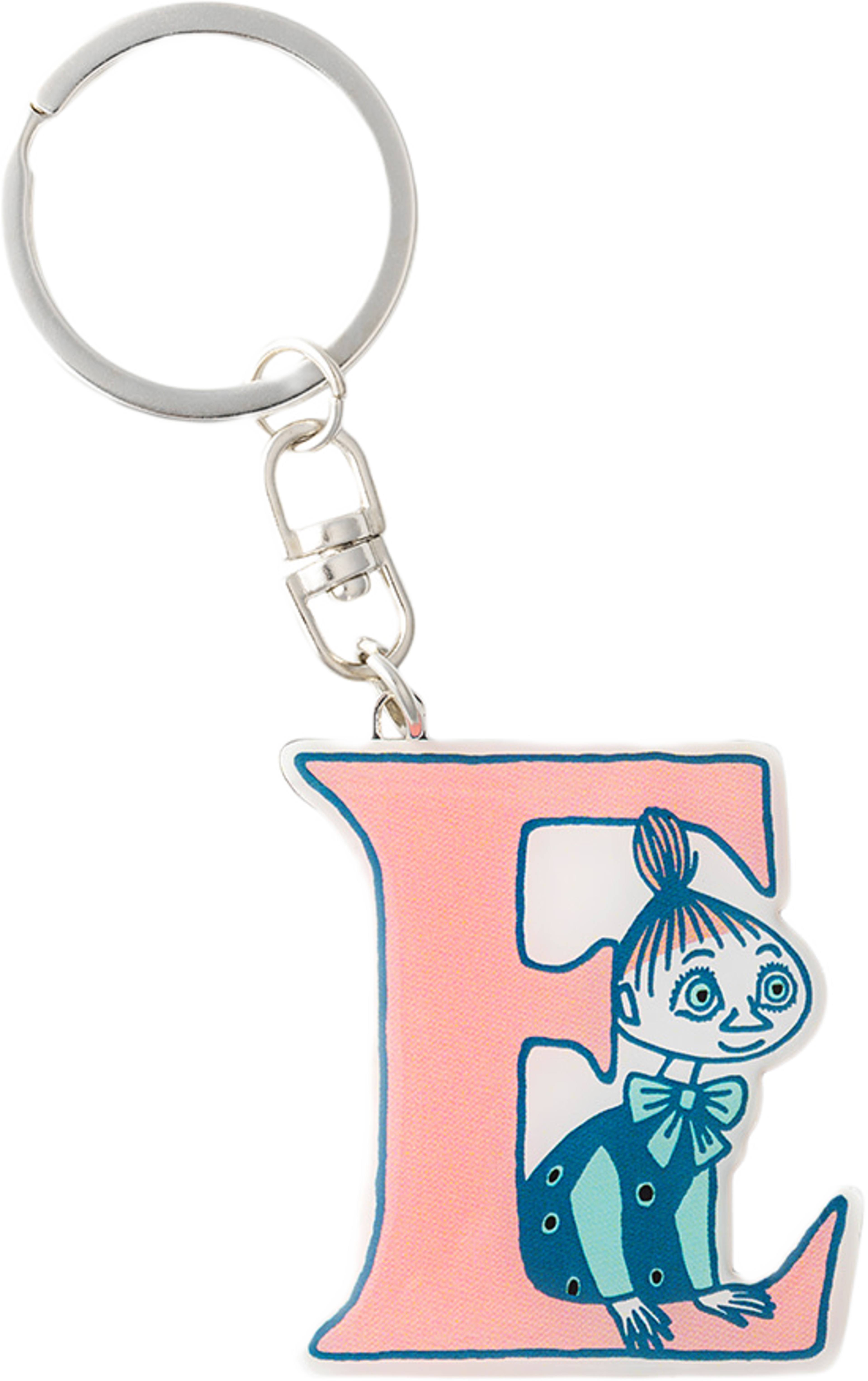 Mumin nyckelring Alfabet E, från Arabia, i färgen Rosa. Klicka för att öppna bilden i stort format