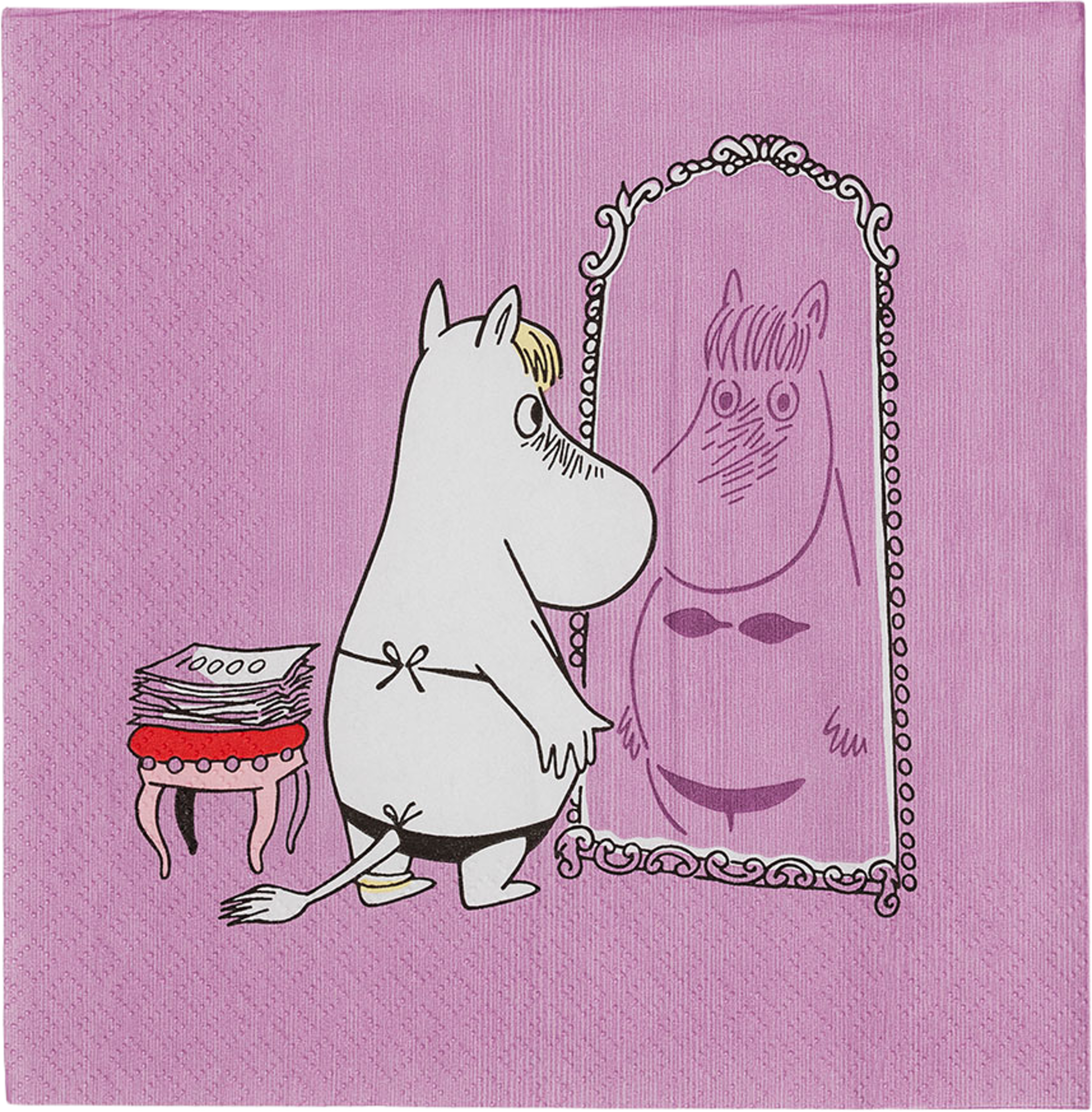 Mumin pappersservett 33cm Snorkfröken, från Arabia, i färgen Lila. Klicka för att öppna bilden i stort format