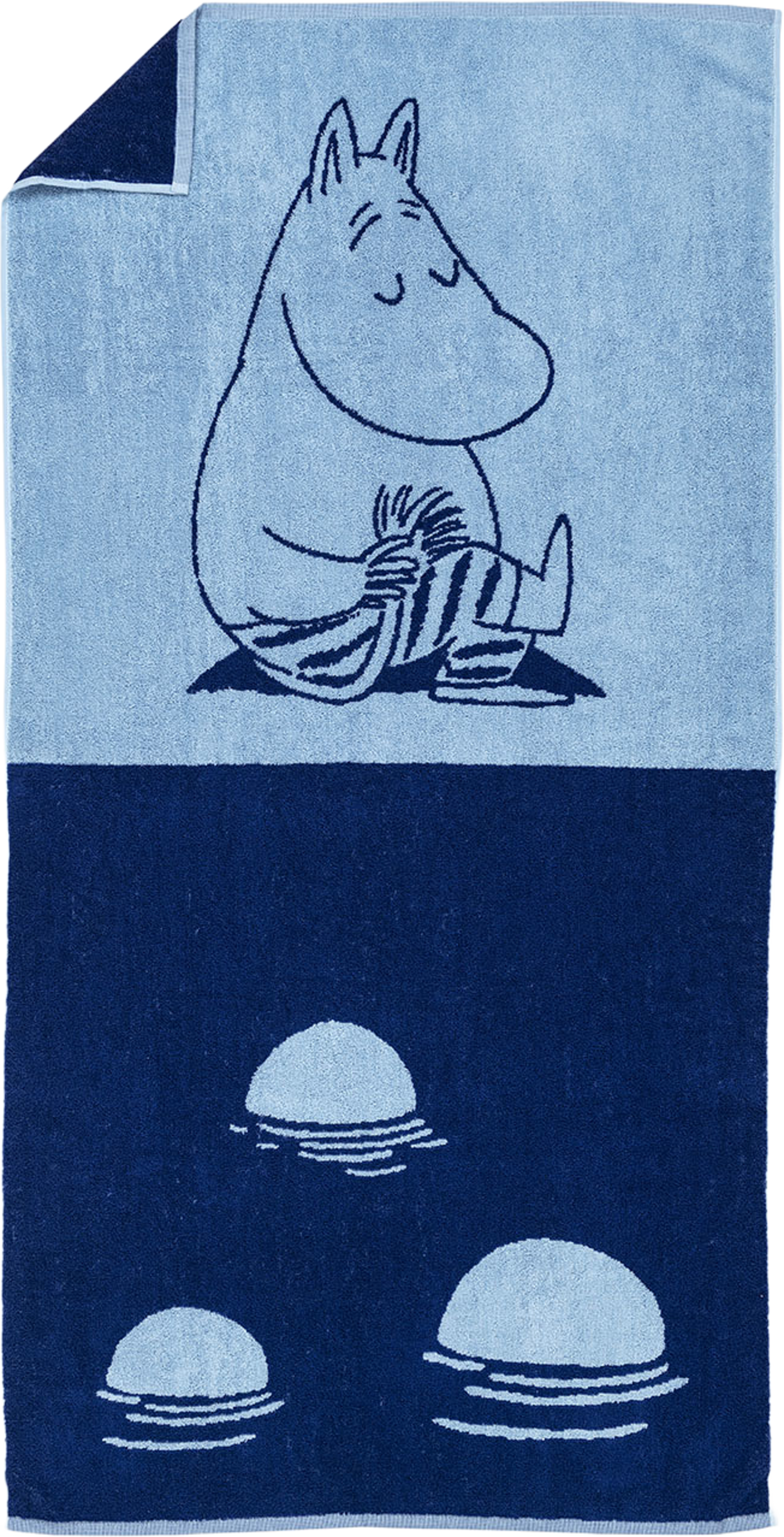 Mumin badhand.70x140 Mumintrollet marinblå GOTS, från Arabia, i färgen Blå. Klicka för att öppna bilden i stort format