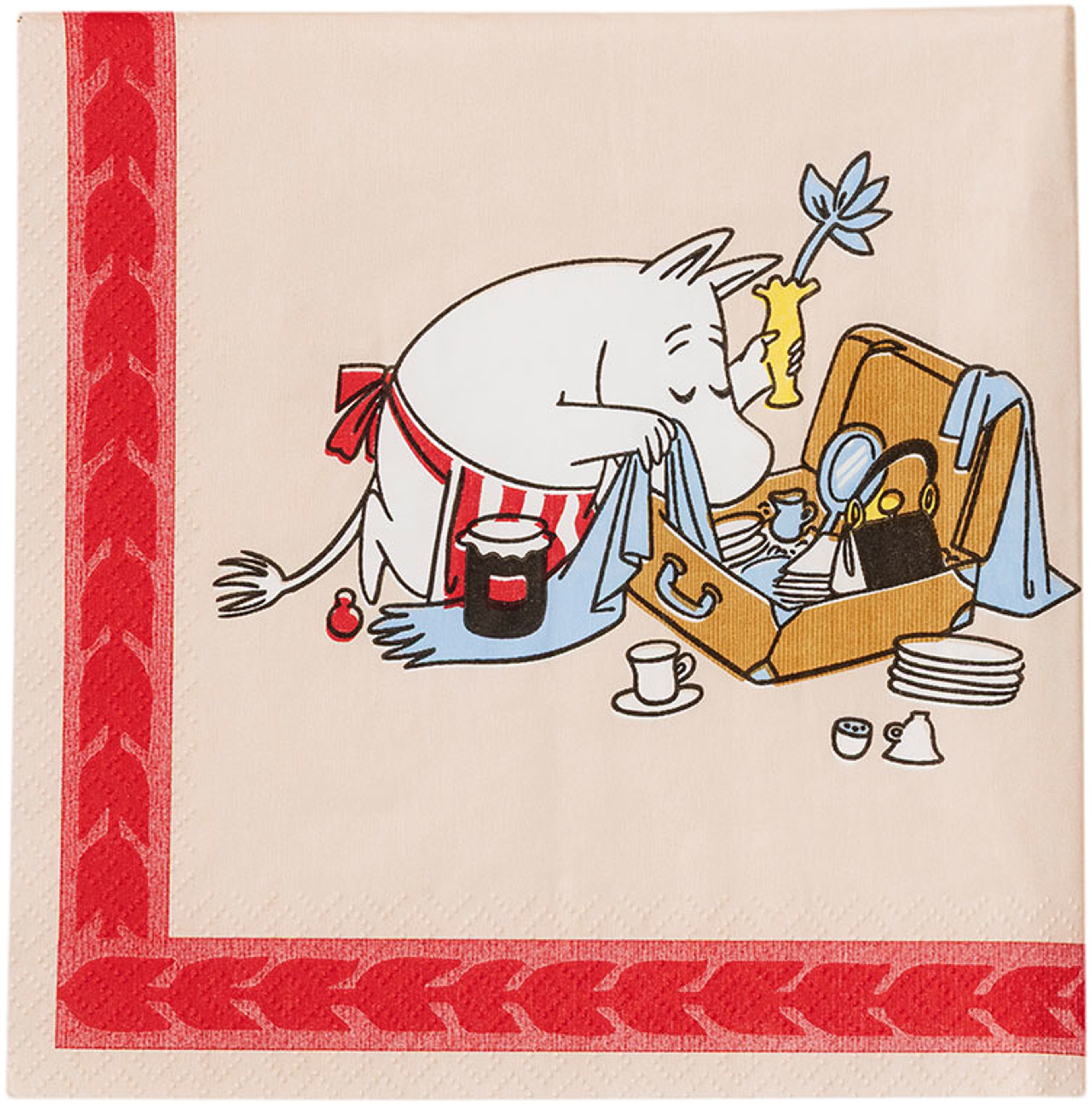 Mumin pappersservett 33cm Redo for semester, från Arabia, i färgen Flerfärgad. Klicka för att öppna bilden i stort format
