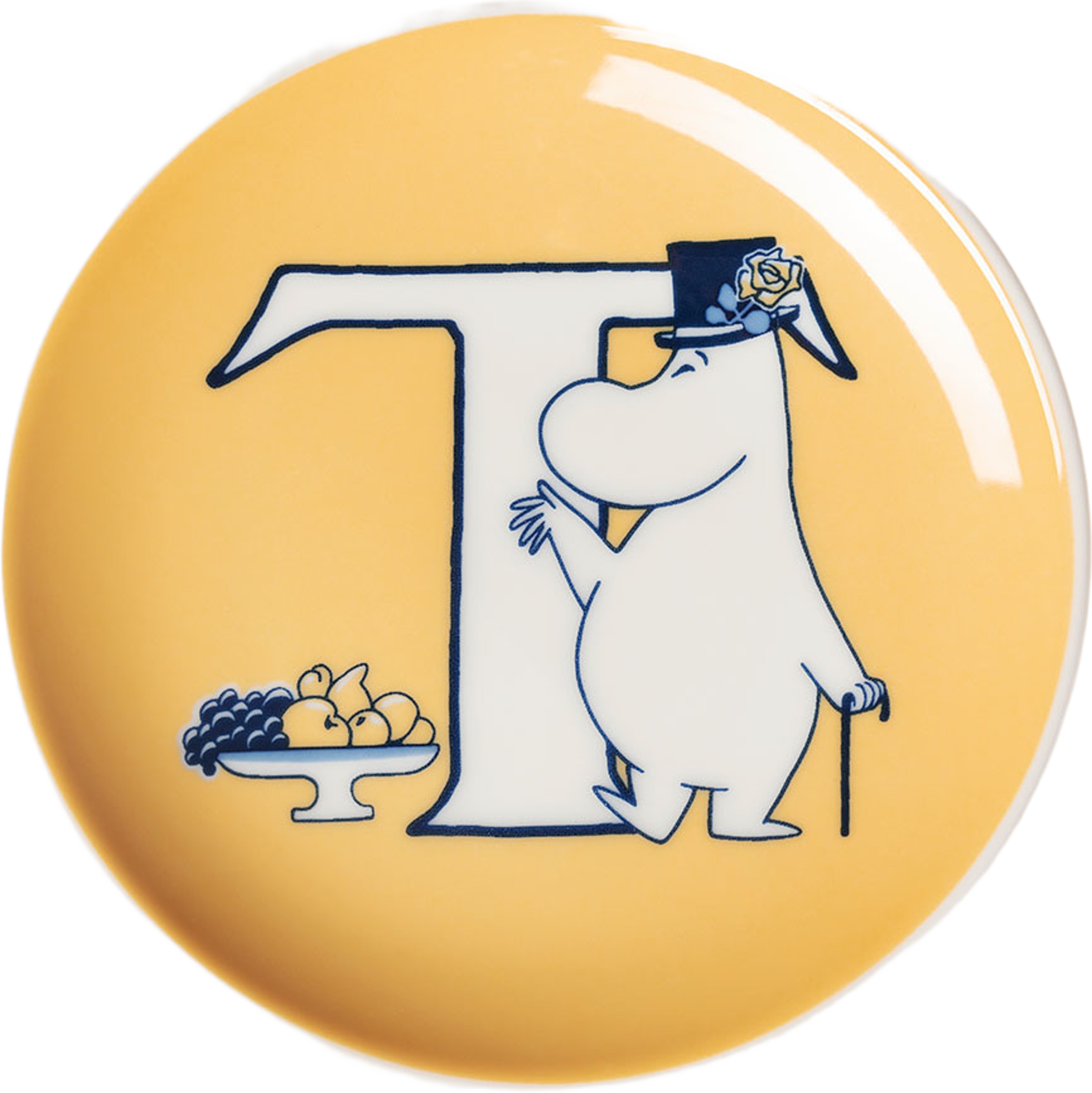 Mumin mini tallrik 10,5cm T, från Arabia, i färgen Orange. Klicka för att öppna bilden i stort format