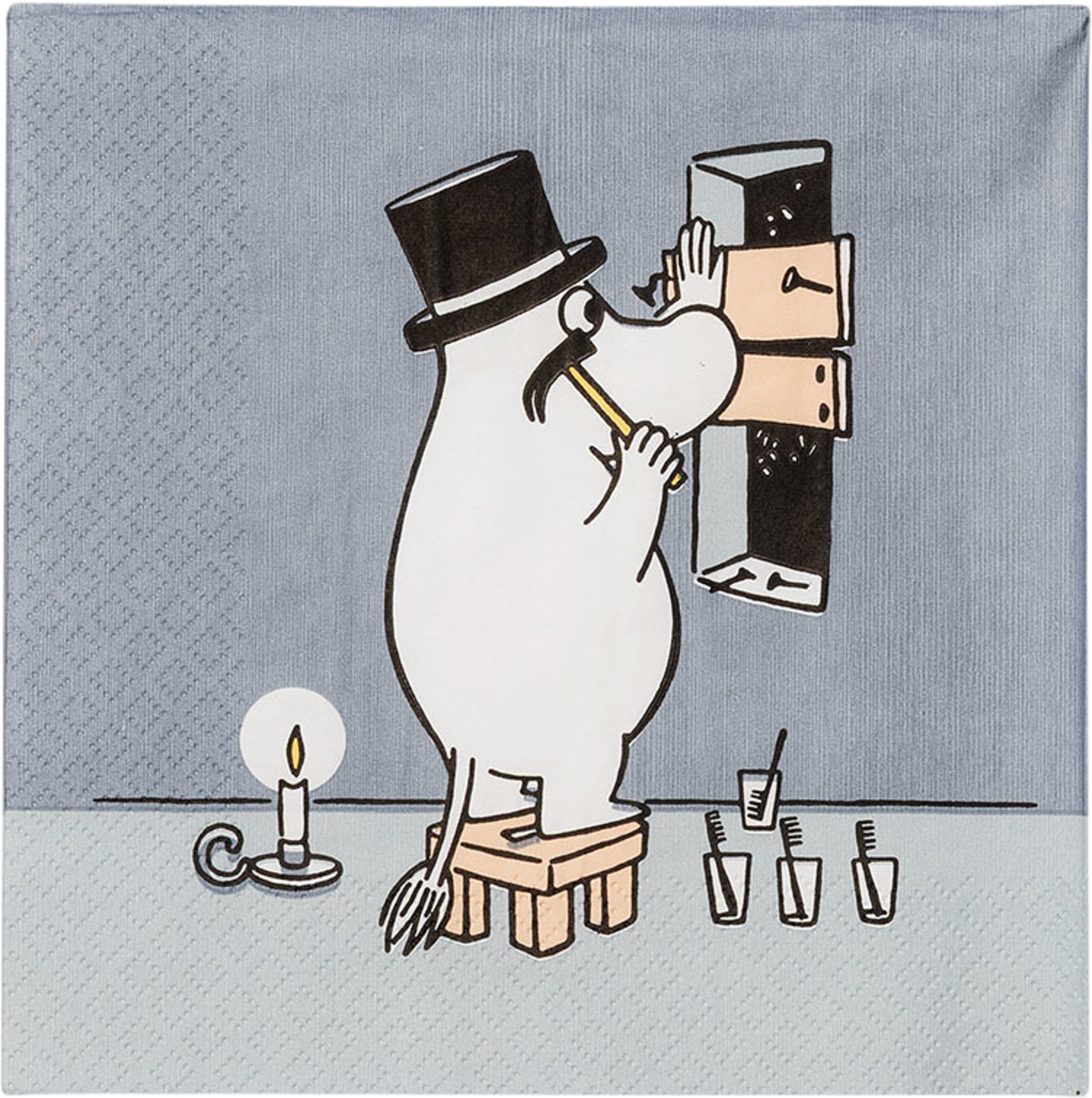 Mumin pappersservett 33cm Muminpappa, från Arabia, i färgen Grå. Klicka för att öppna bilden i stort format