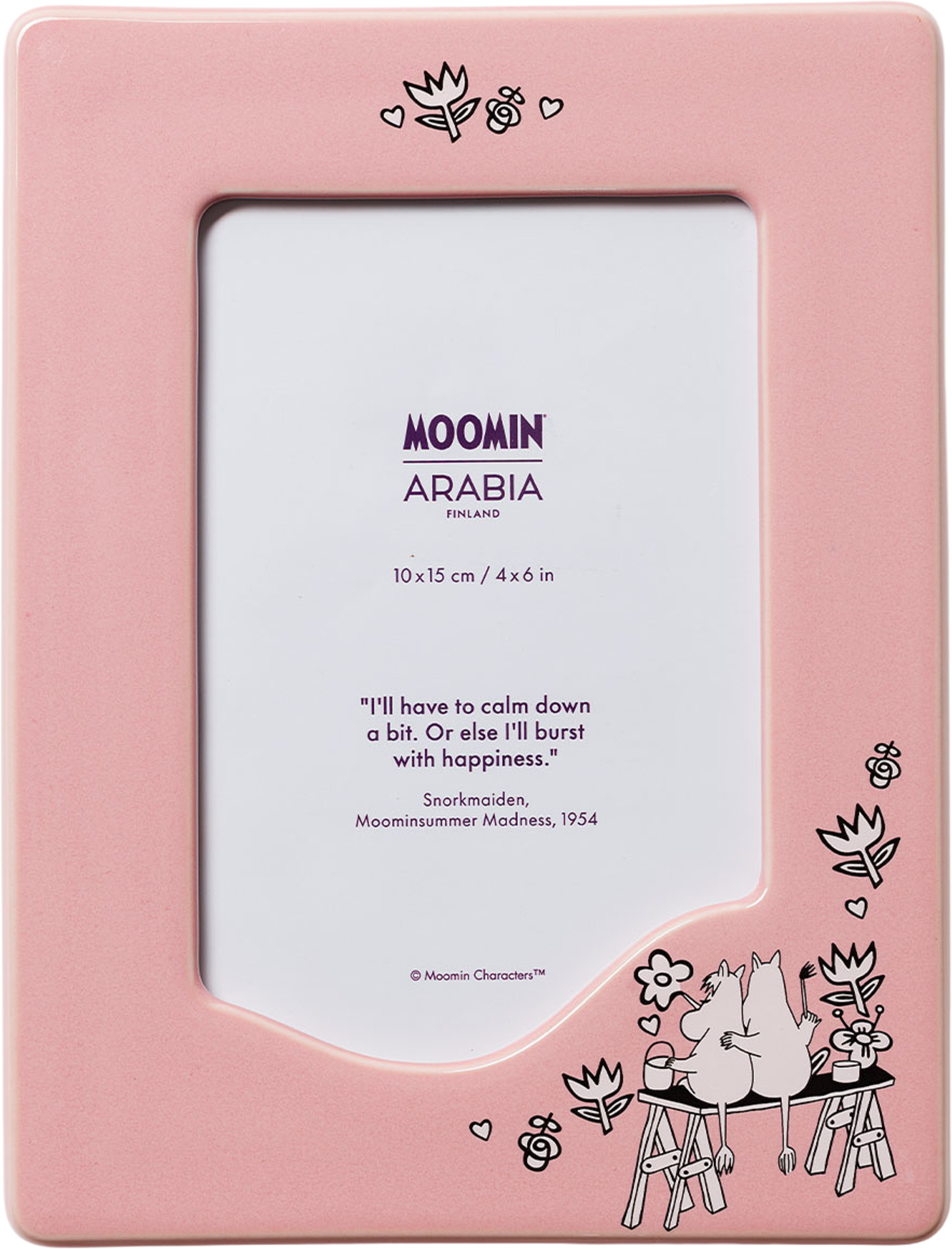 Mumin fotoram 10x15cm Kärlek, från Arabia, i färgen Rosa. Klicka för att öppna bilden i stort format