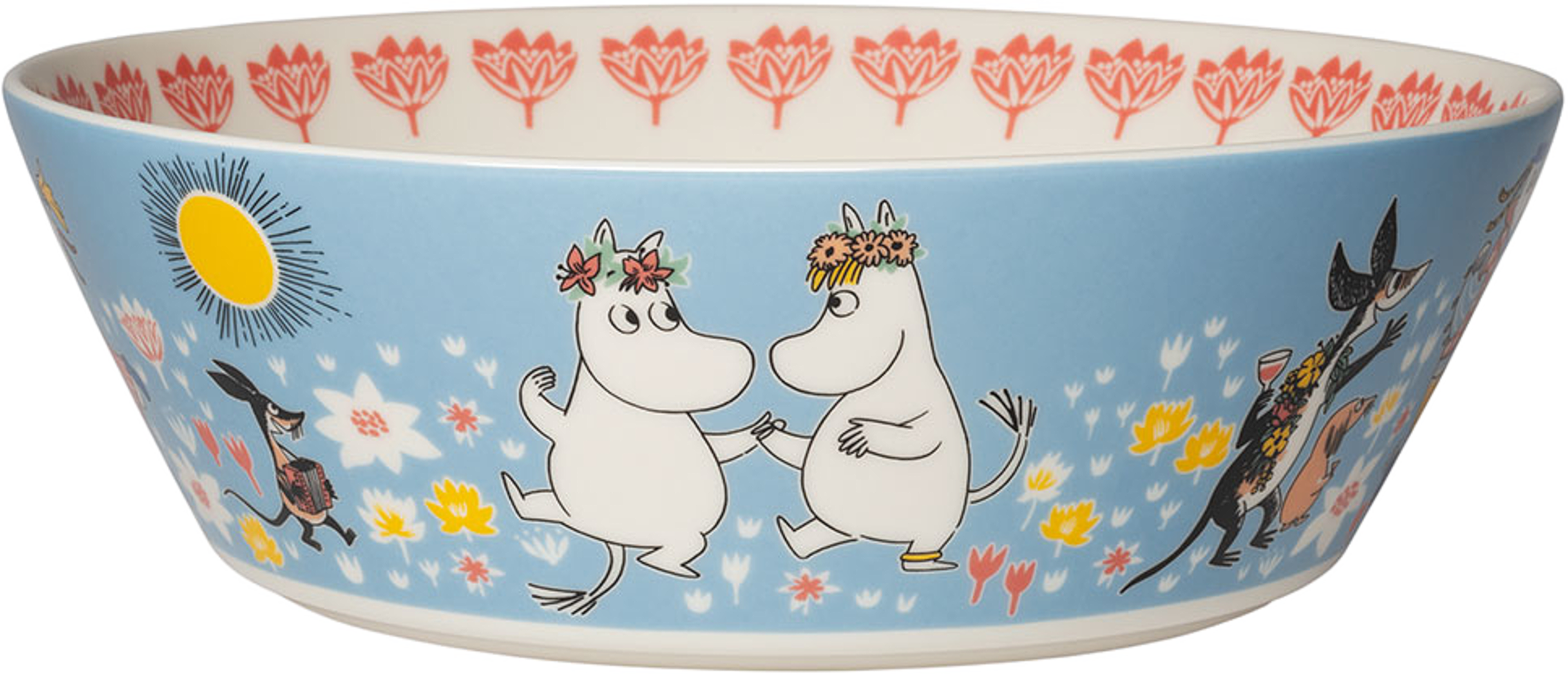Mumin serv.skål 23cm Sommardans, från Arabia, i färgen Flerfärgad. Klicka för att öppna bilden i stort format