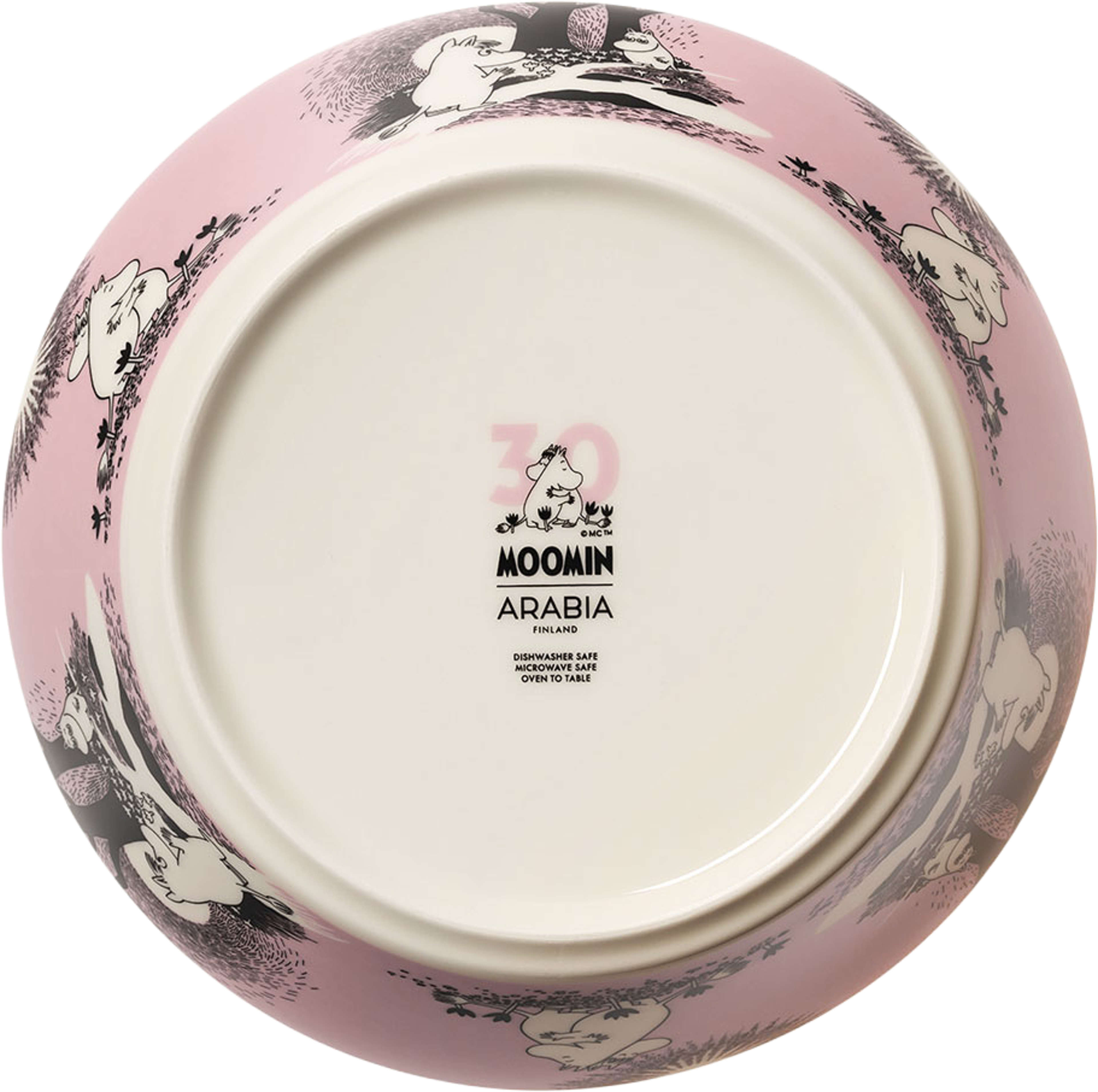 Mumin serv.skål 23 cm Kärlek 30, från Arabia, i färgen Rosa. Klicka för att öppna bilden i stort format