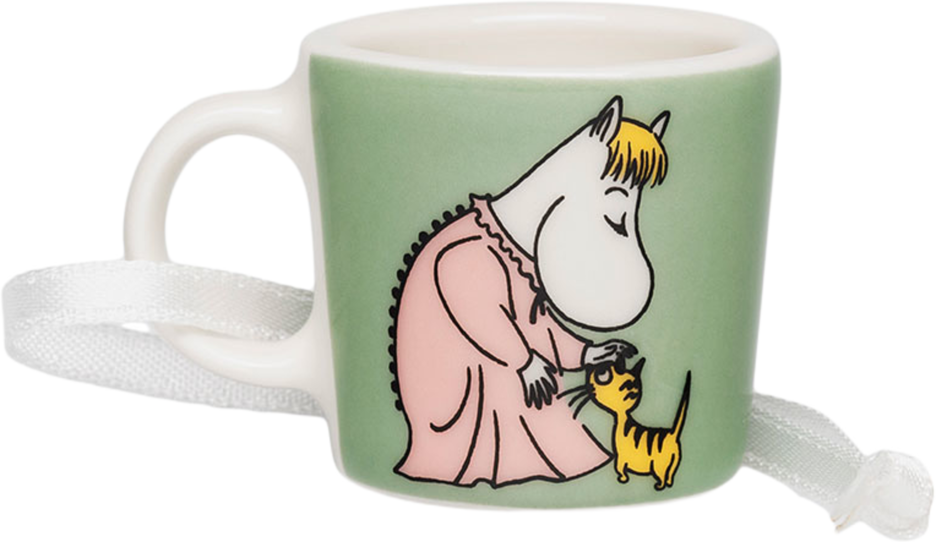 Mumin mini mugg Omtanke, från Arabia, i färgen Grön. Klicka för att öppna bilden i stort format