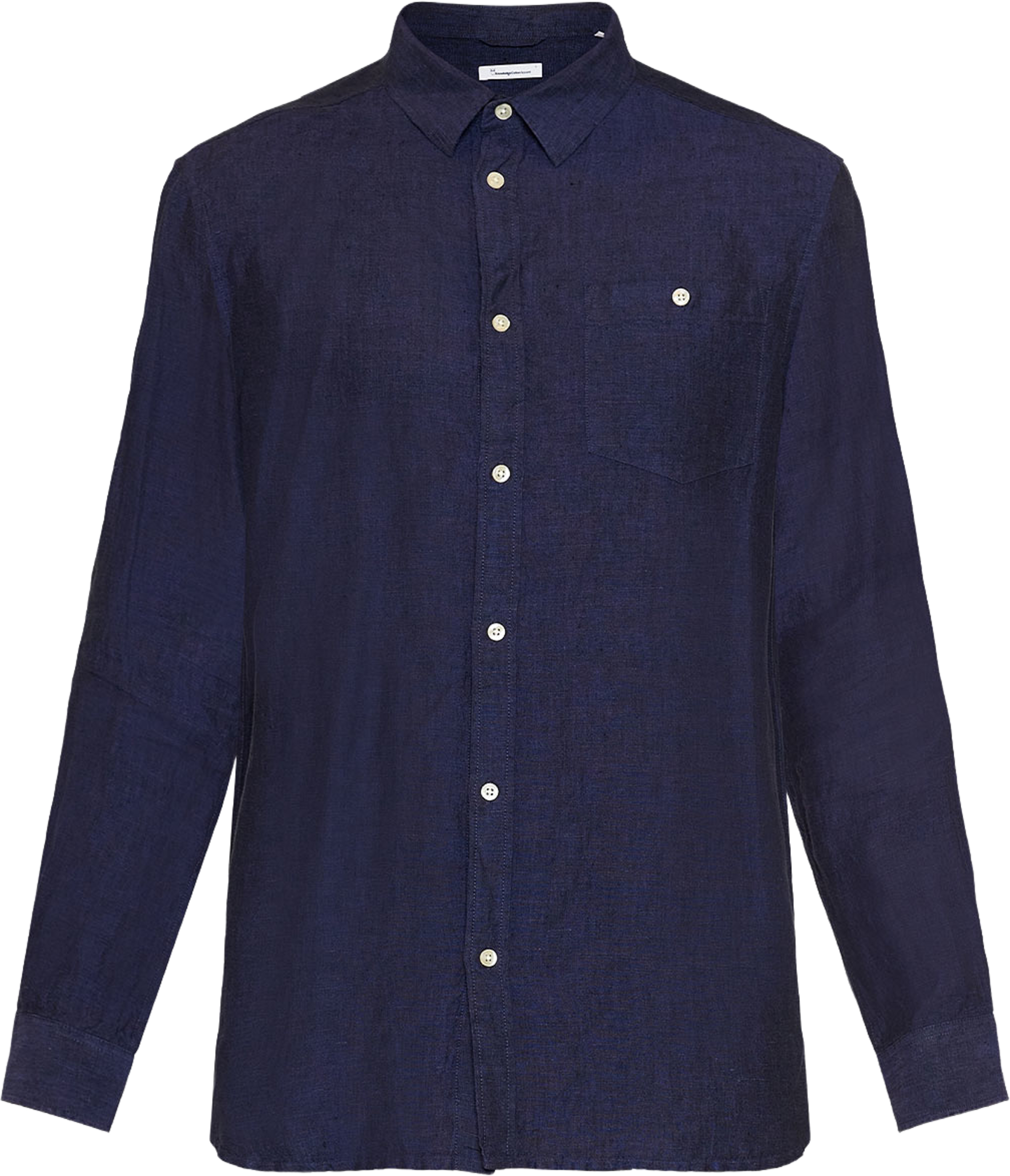 Regular linen shirt, från Knowledge Cotton Apparel, i färgen 1450 Yarndyed - Total Eclipse. Klicka för att öppna bilden i stort format