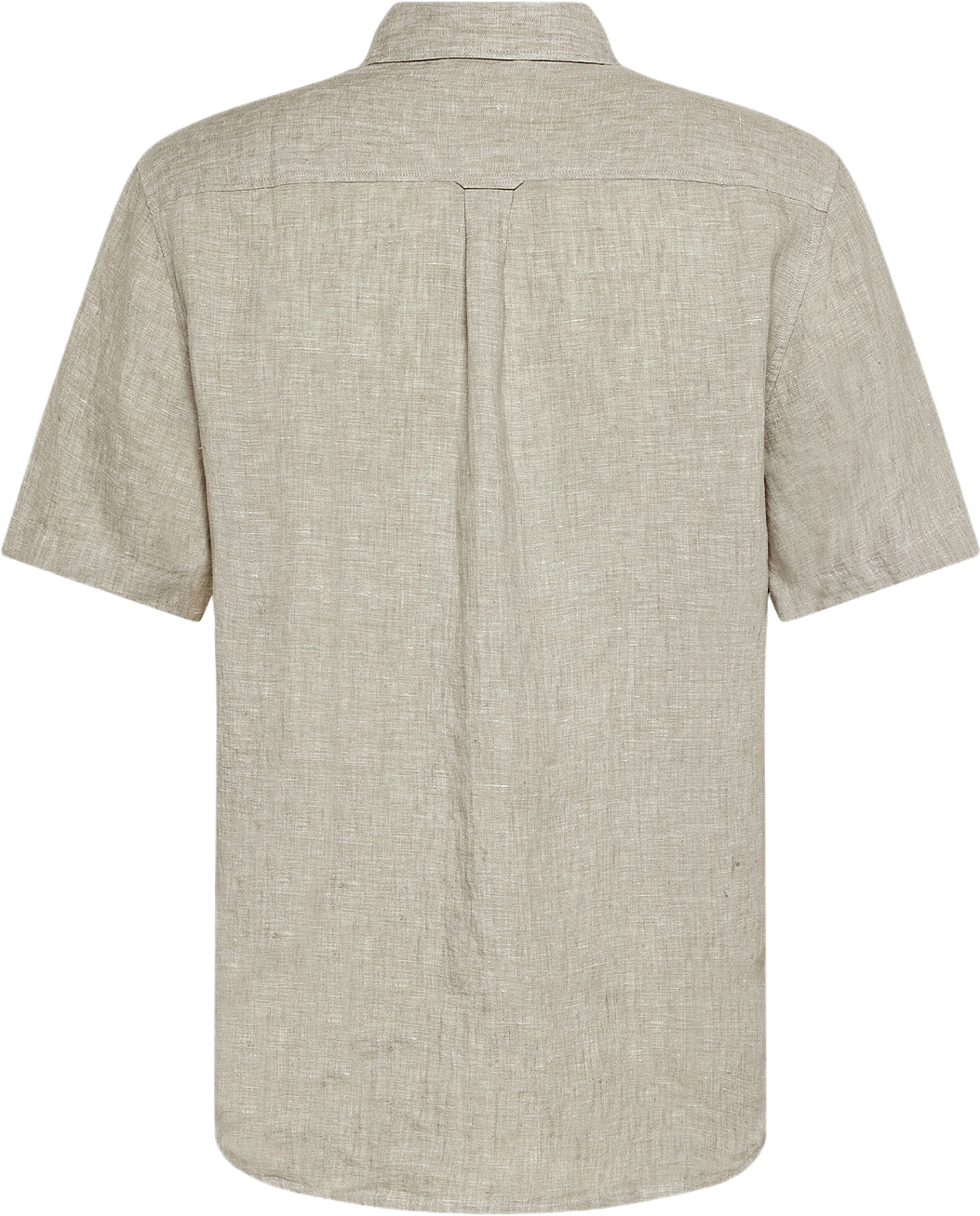 Regular linen short sleeve shirt, från Knowledge Cotton Apparel, i färgen 1498 Twill - Yarndyed. Klicka för att öppna bilden i stort format