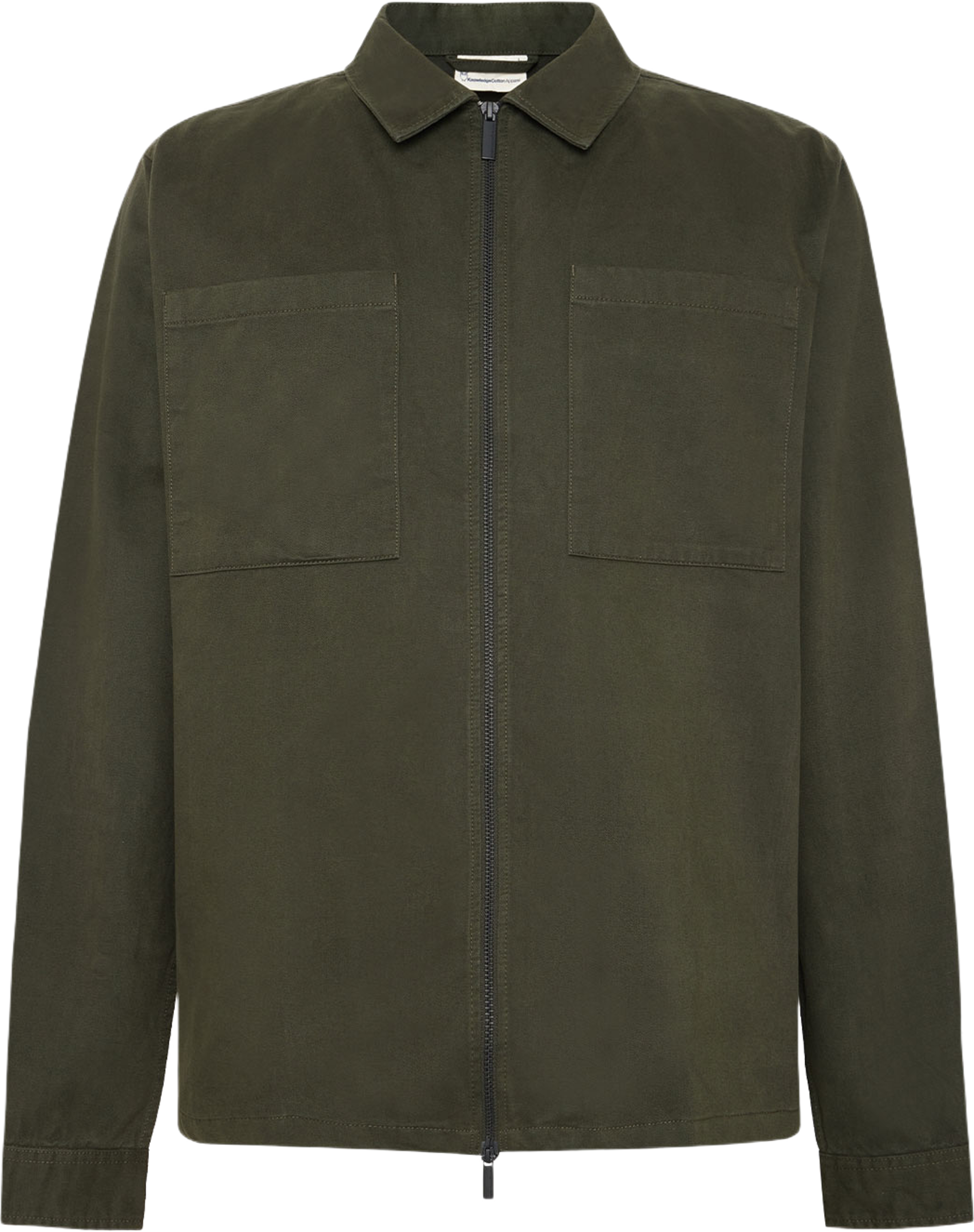 Twill zip overshirt, från Knowledge Cotton Apparel, i färgen 1090 Forrest Night. Klicka för att öppna bilden i stort format