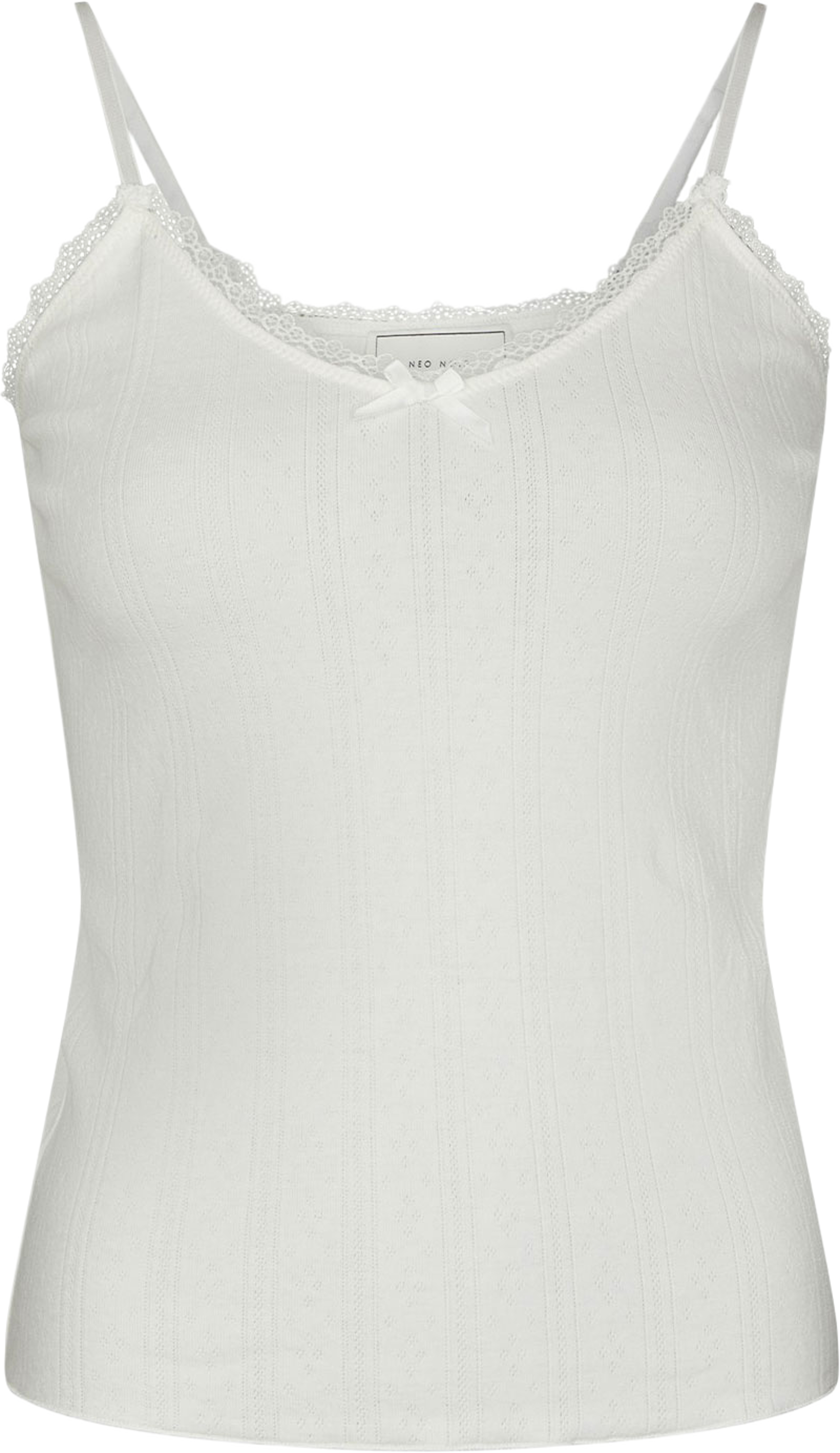 Joya Pointelle Top, från Neo Noir, i färgen Off White. Klicka för att öppna bilden i stort format