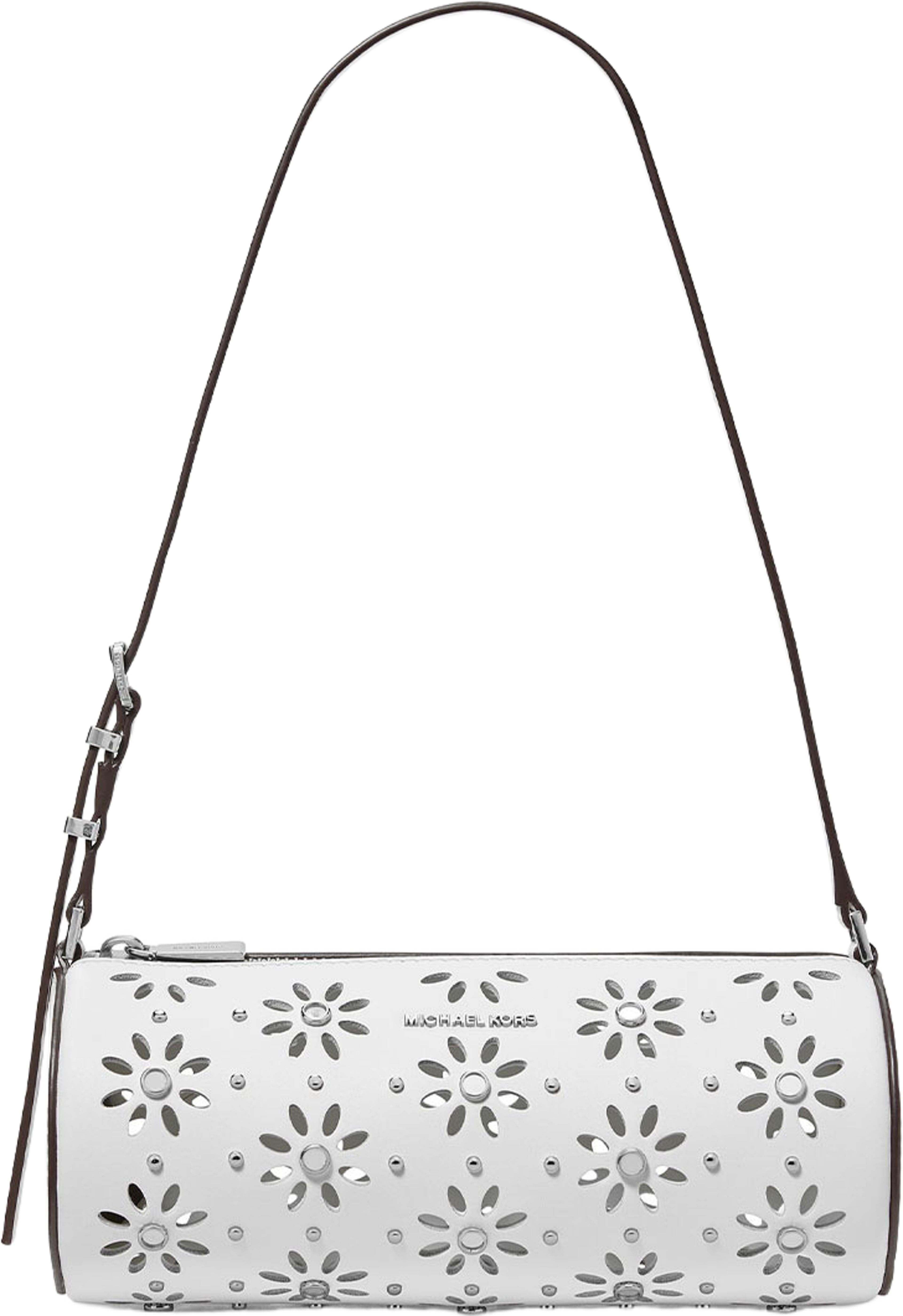 IZZY Small Barrel Pouchette, från Michael Kors, i färgen Optic White. Klicka för att öppna bilden i stort format