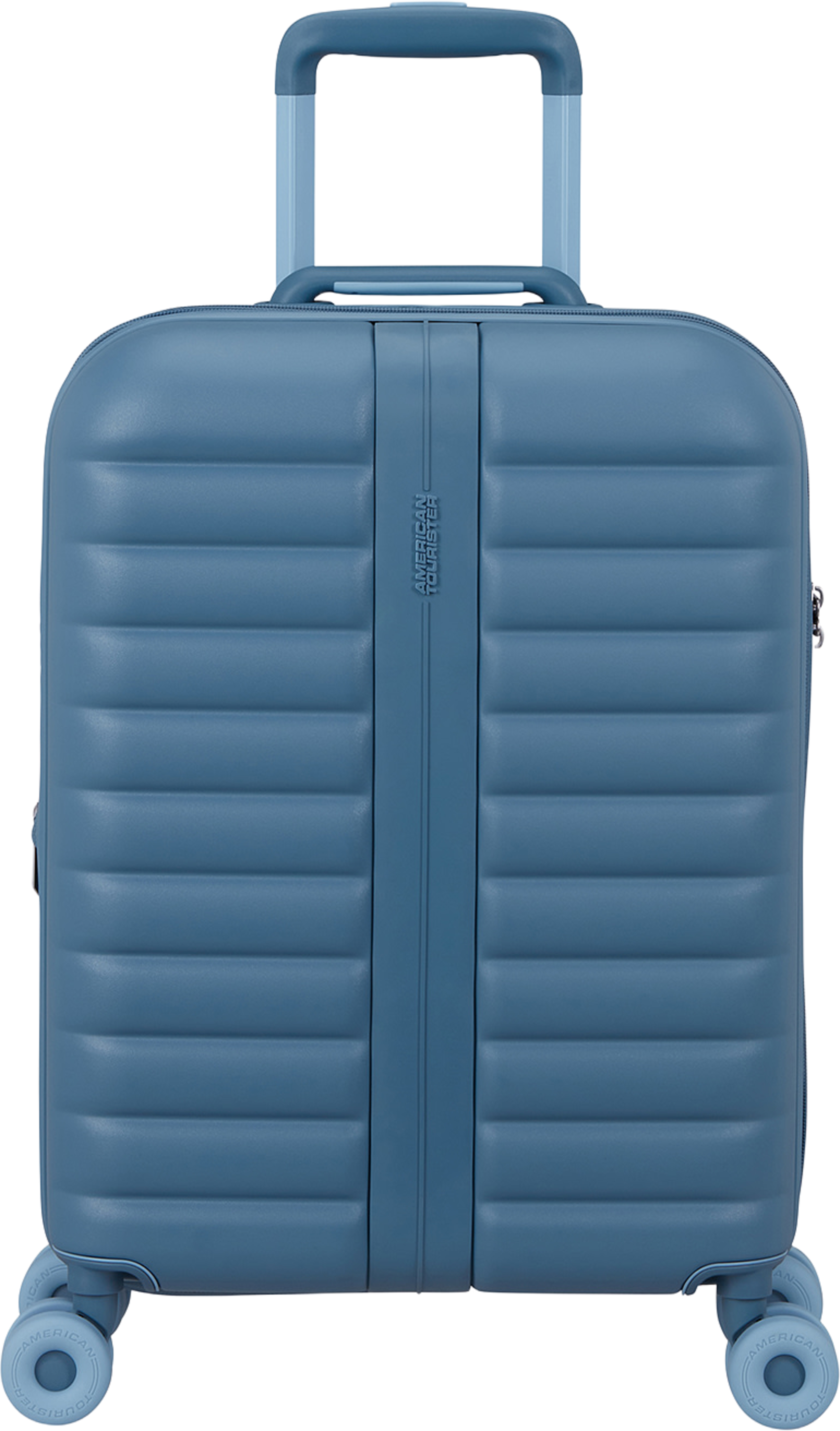 Neovibe expanderbar kabinväska, från American Tourister, i färgen Steel Blue. Klicka för att öppna bilden i stort format