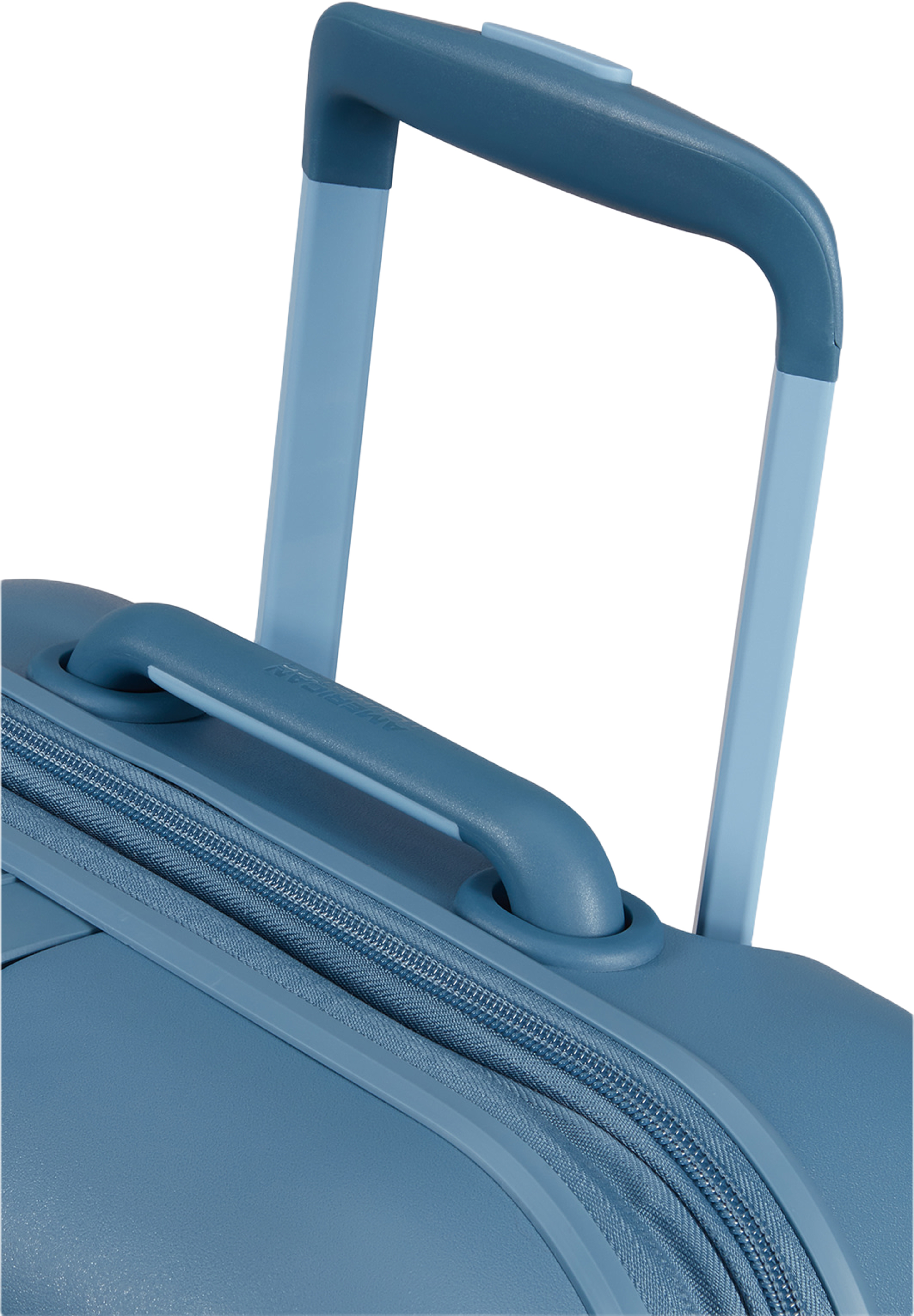 Neovibe expanderbar kabinväska, från American Tourister, i färgen Steel Blue. Klicka för att öppna bilden i stort format