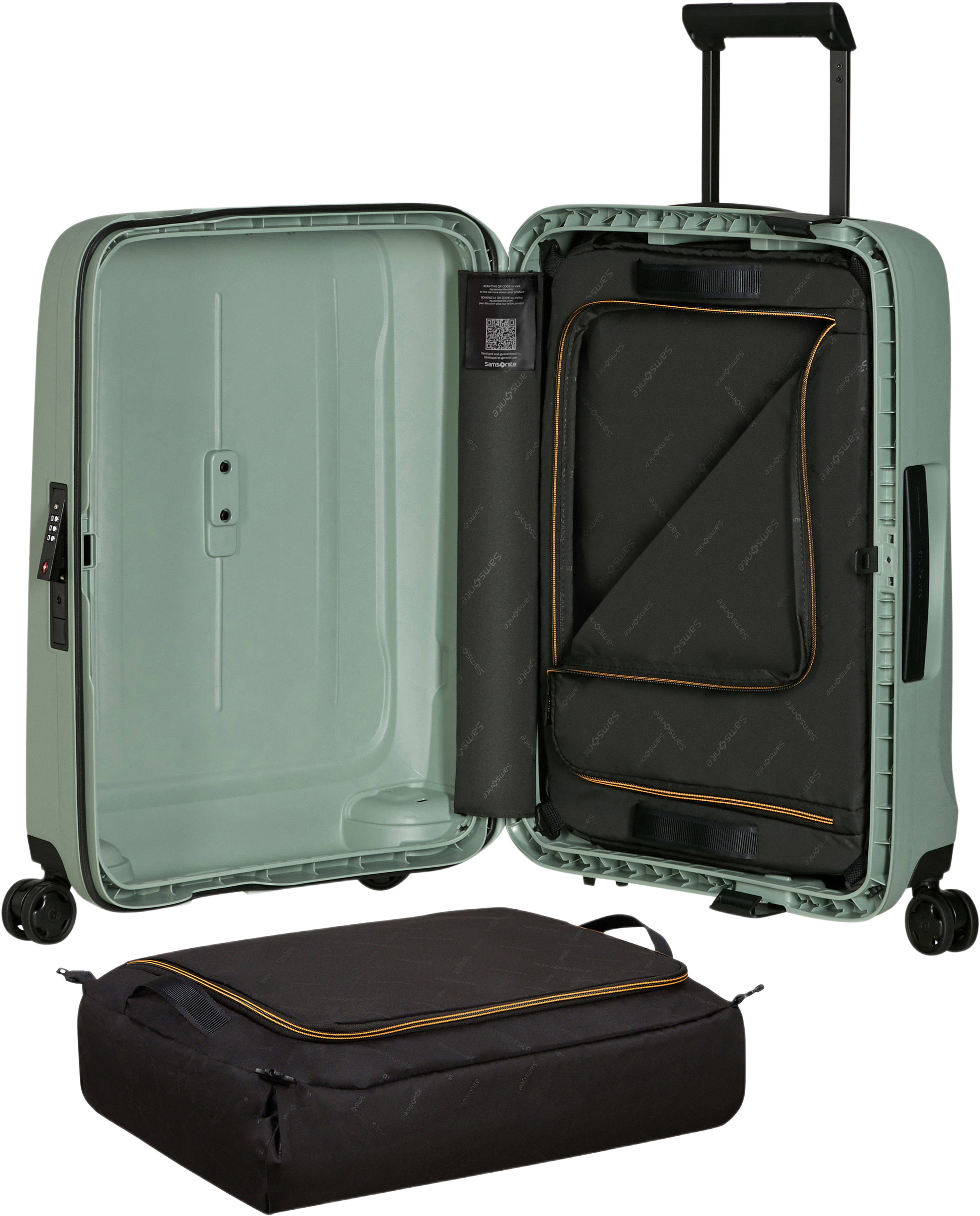 Essens Kabinväska med 4 hjul 55 cm, från Samsonite, i färgen Sage. Klicka för att öppna bilden i stort format