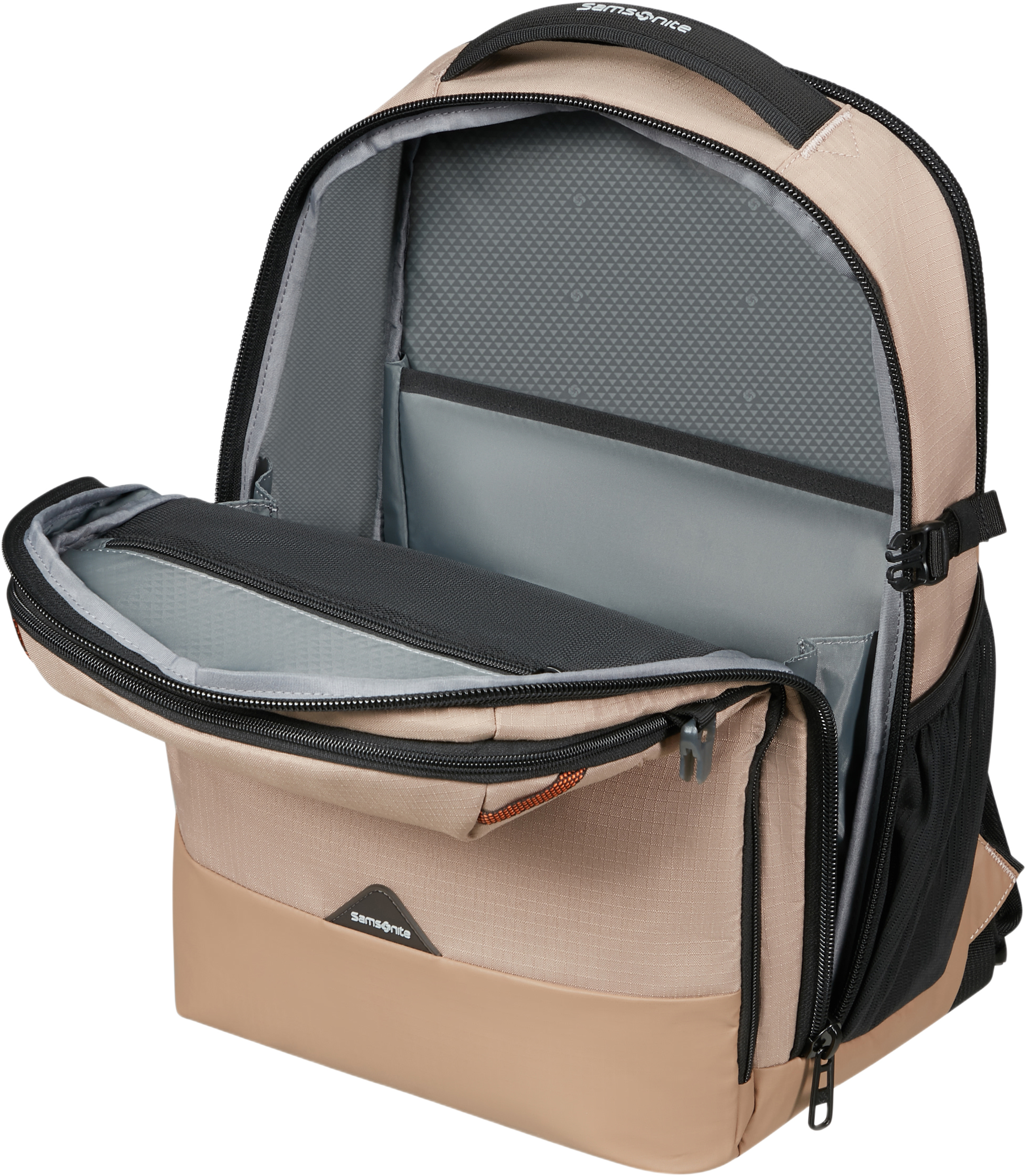 Ryggsäck, från Samsonite, i färgen Dune. Klicka för att öppna bilden i stort format