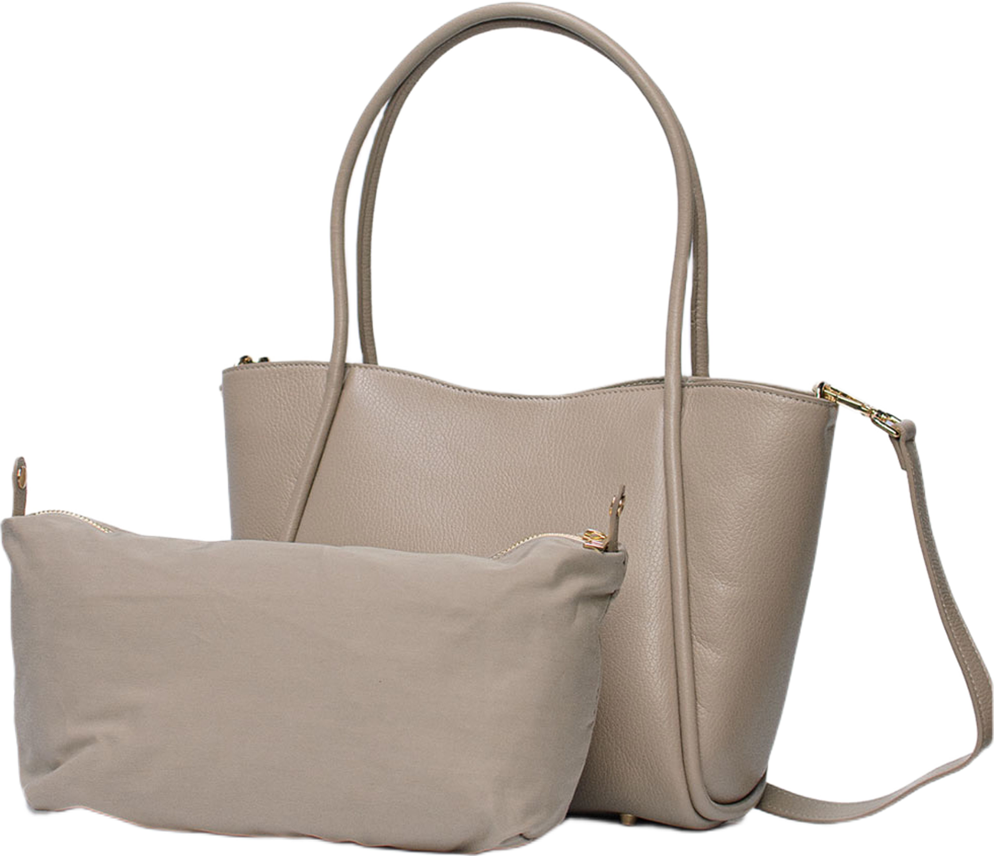 Toteväska i suede Florence L, från LaTalia, i färgen Ljus Taupe. Klicka för att öppna bilden i stort format