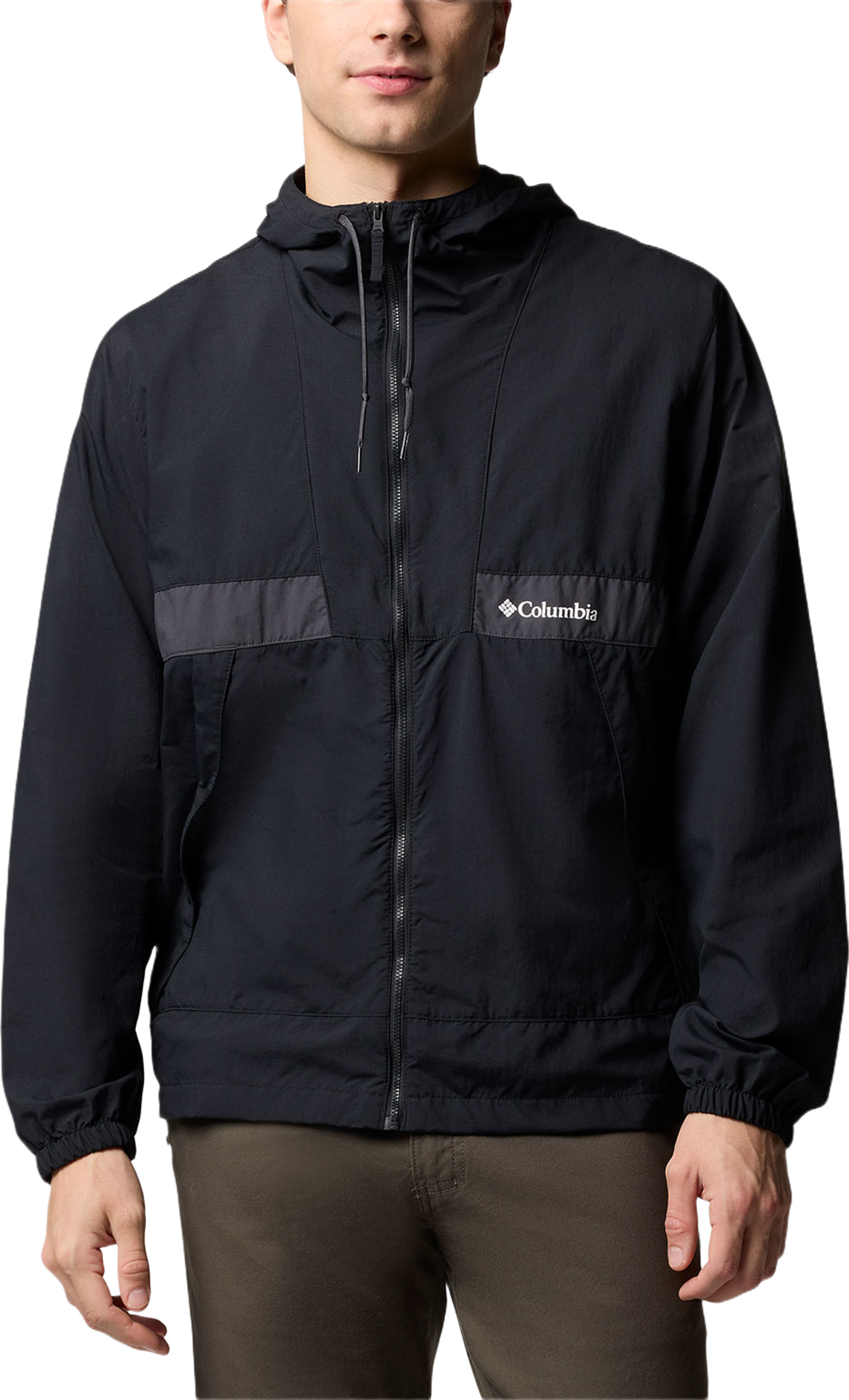 Columbia Jackets Spire Valley™ Hooded Windbreaker, från Columbia, i färgen Black, Shark. Klicka för att öppna bilden i stort format