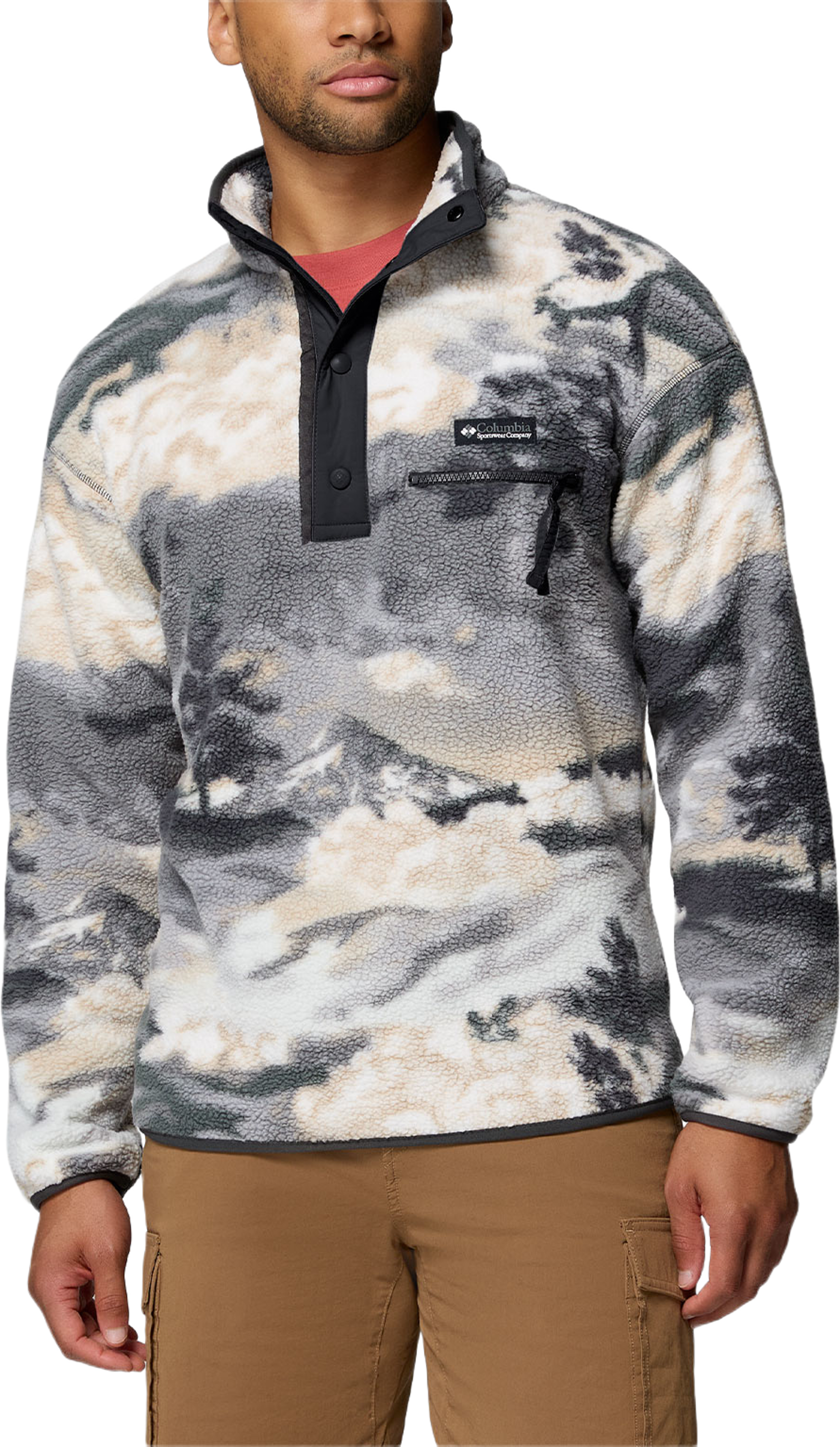 Columbia Sportswear Fleece Helvetia™ II Printed Half Snap Fleece, från Columbia, i färgen Shark, Dreaming. Klicka för att öppna bilden i stort format