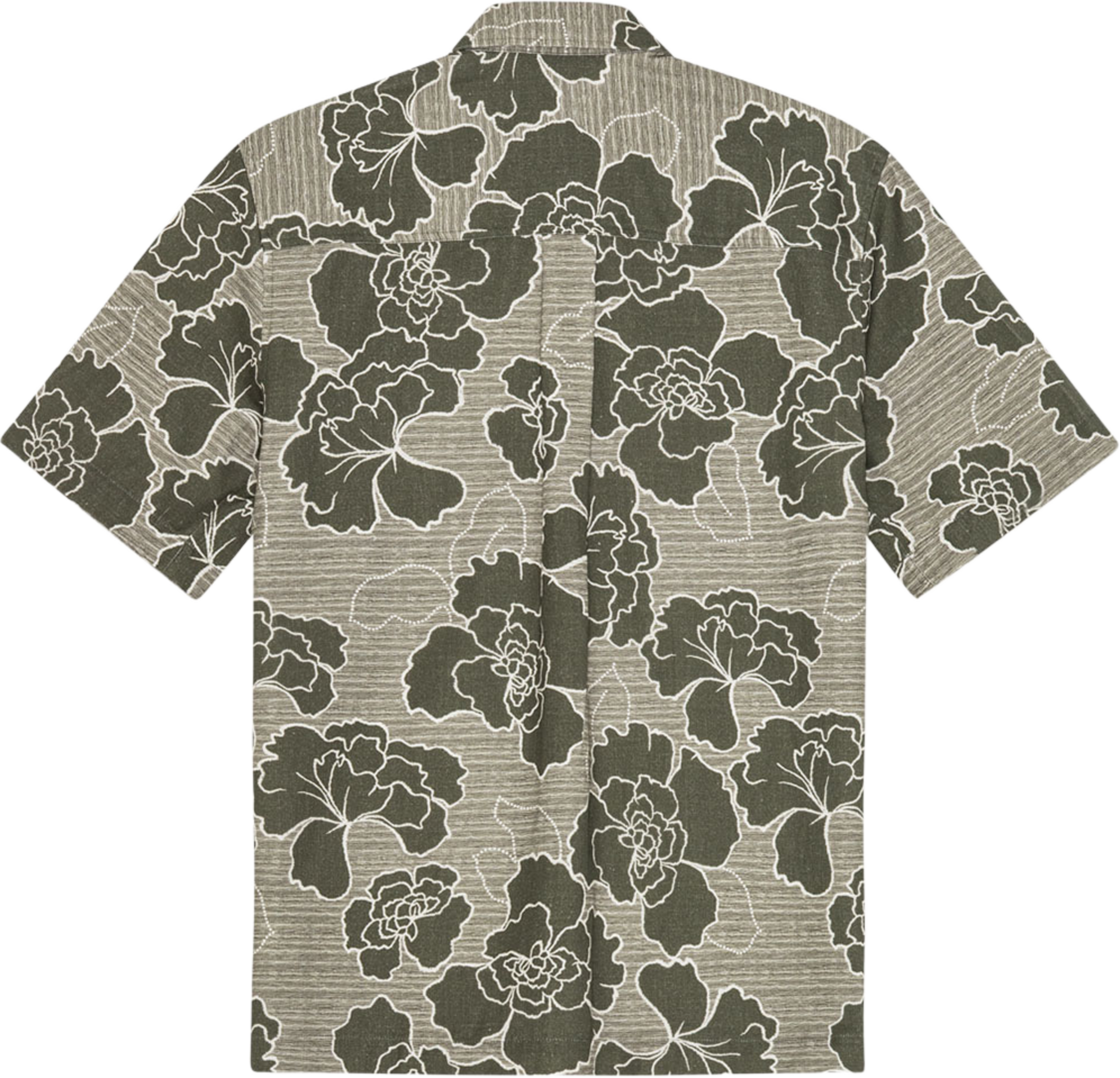 Charlie Poppy AOP SS Shirt, från LES DEUX, i färgen Olive Night Green. Klicka för att öppna bilden i stort format