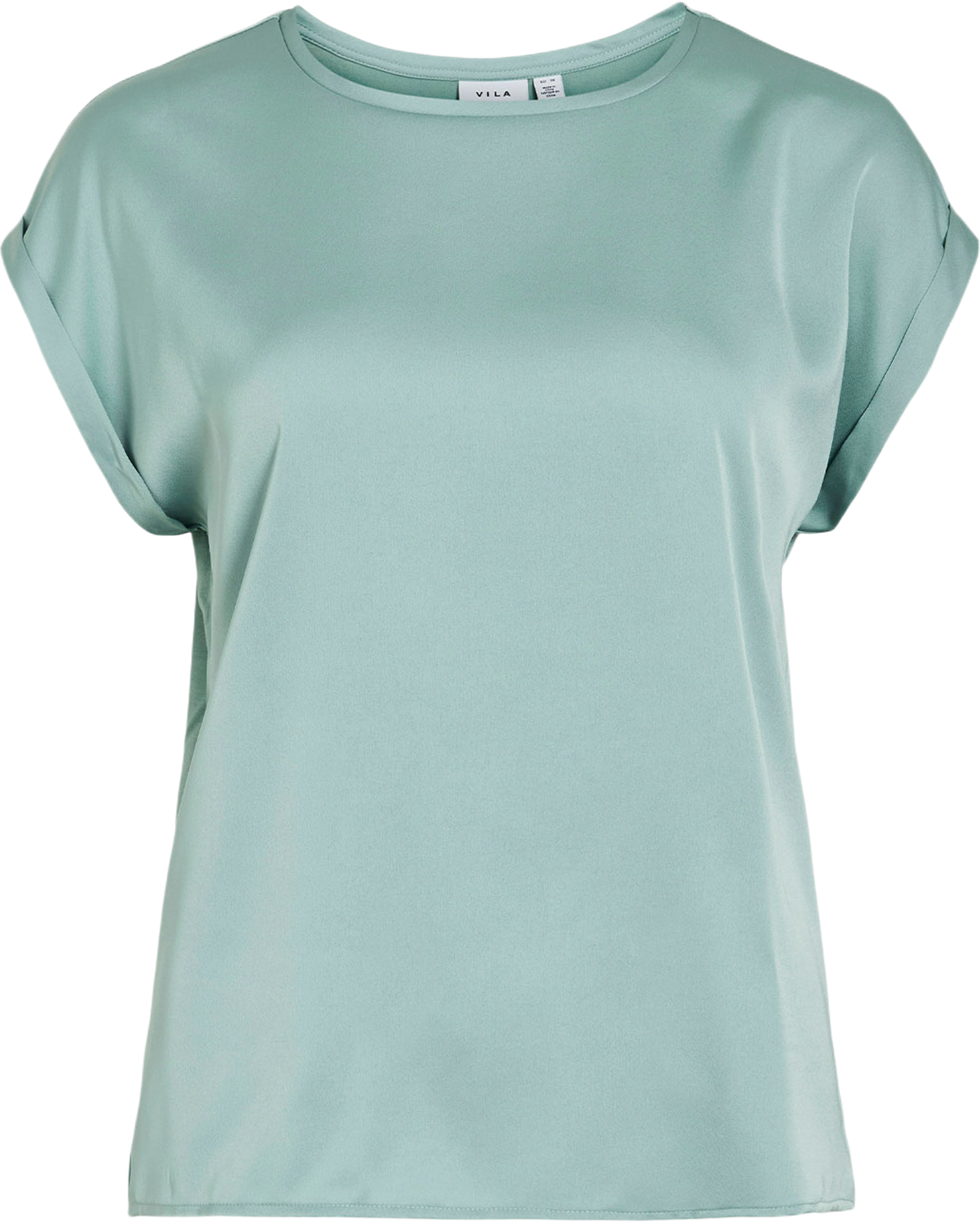 Viellette Kortärmad Satintopp, från Vila, i färgen Blue Surf. Klicka för att öppna bilden i stort format