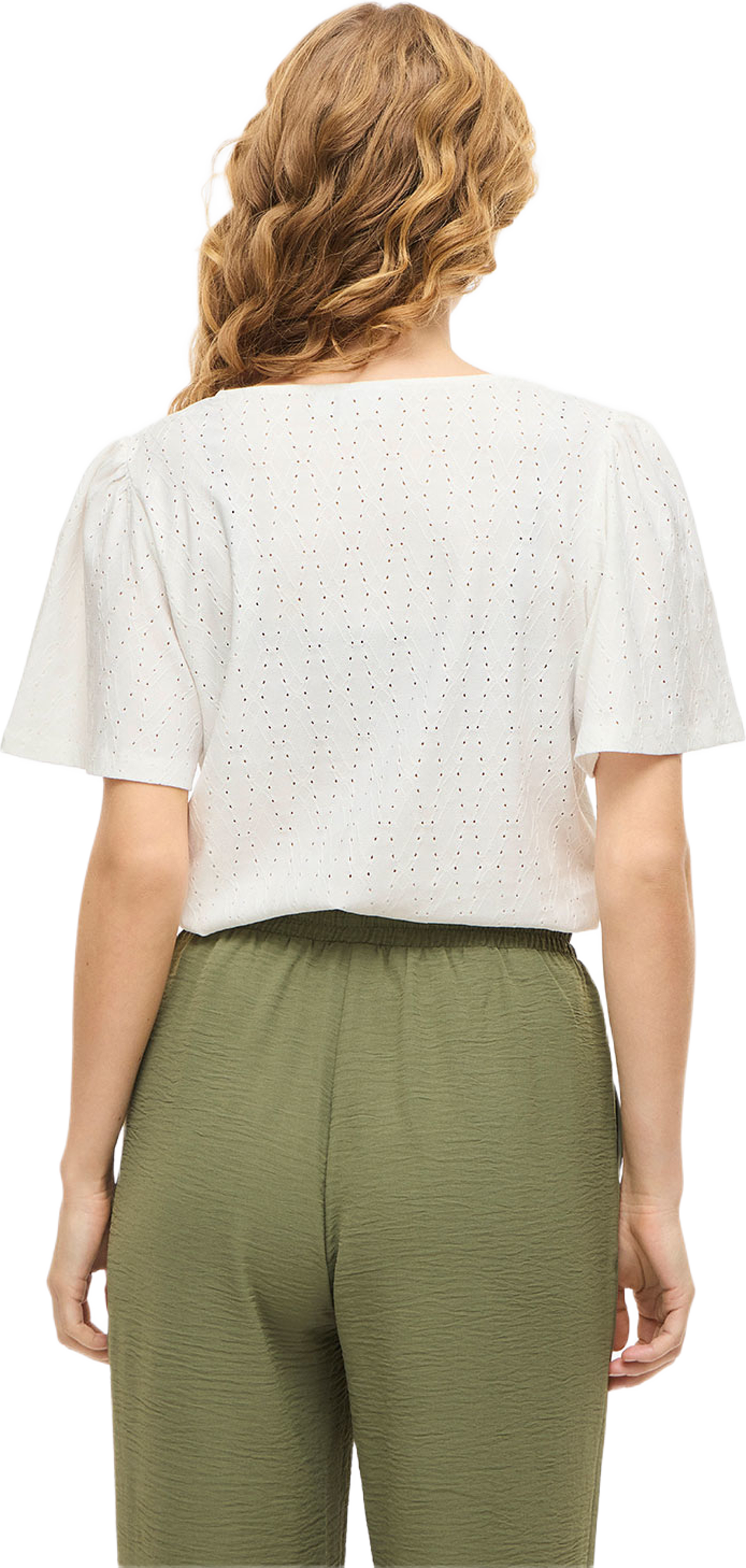 VIBELLI O-NECK S/S TOP, från Vila, i färgen Snow White. Klicka för att öppna bilden i stort format