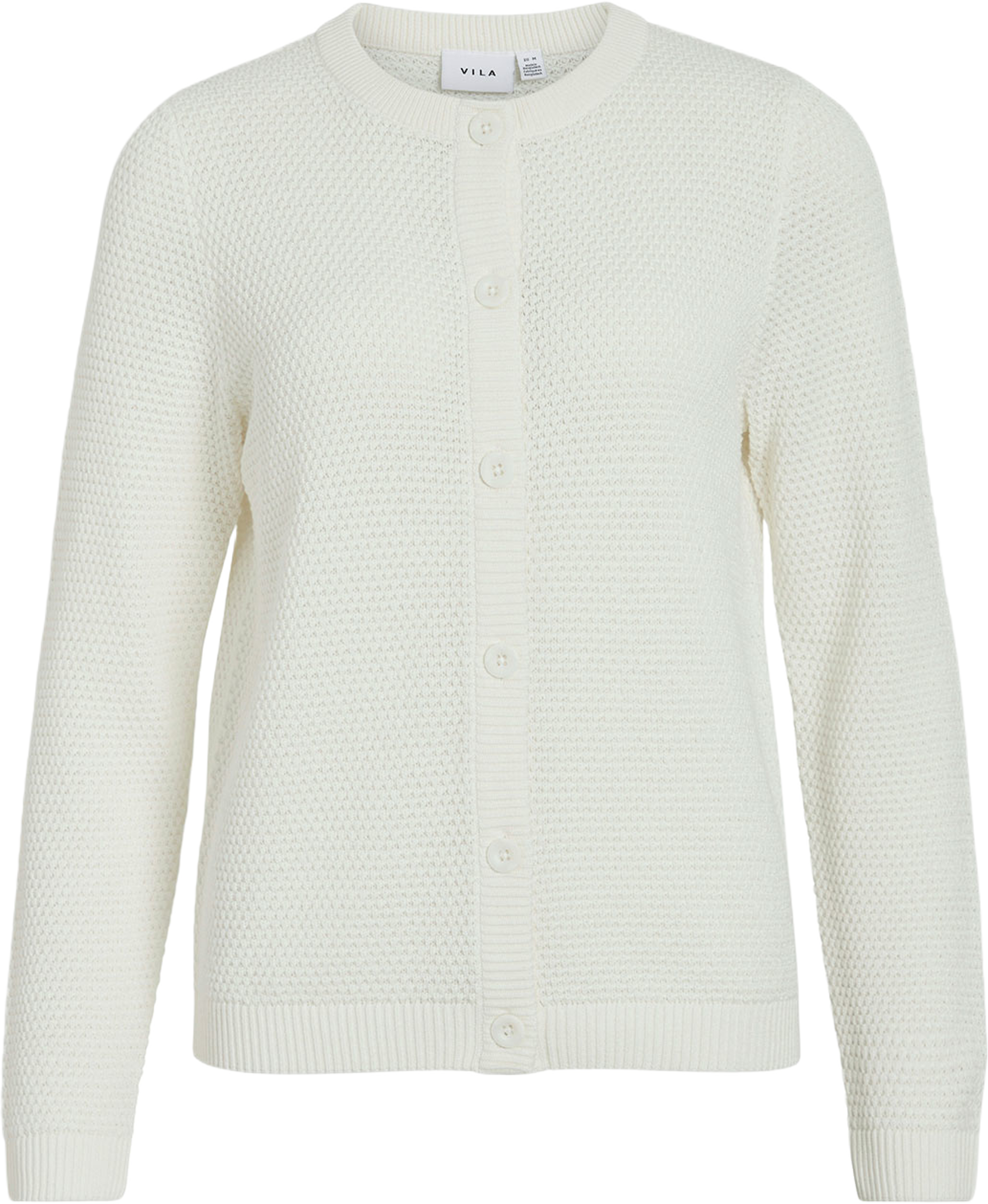 VIDALO O-NECK L/S KNIT CARDIGAN, från Vila, i färgen White Alyssum. Klicka för att öppna bilden i stort format