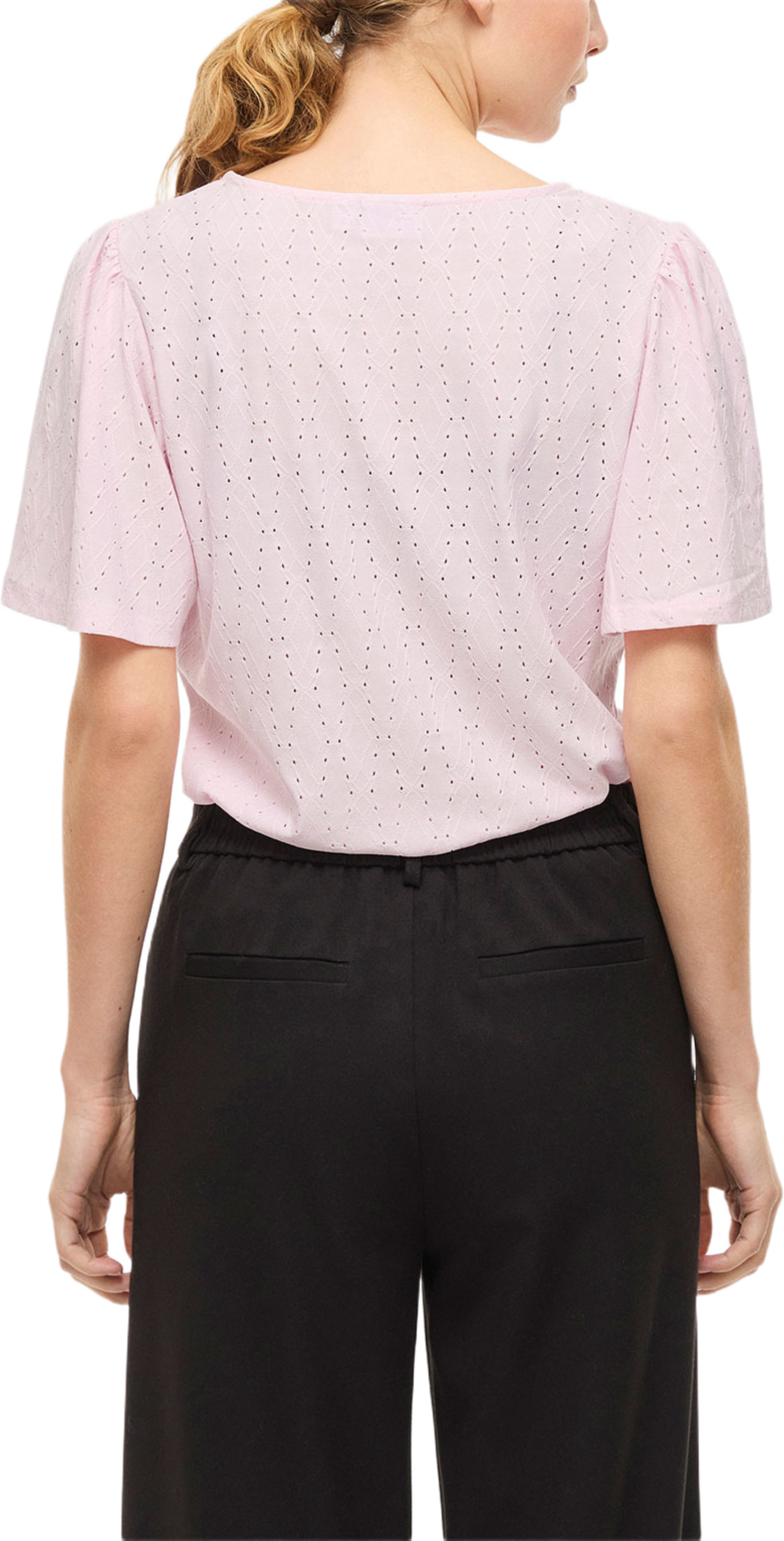 VIBELLI O-NECK S/S TOP, från Vila, i färgen Cherry Blossom. Klicka för att öppna bilden i stort format