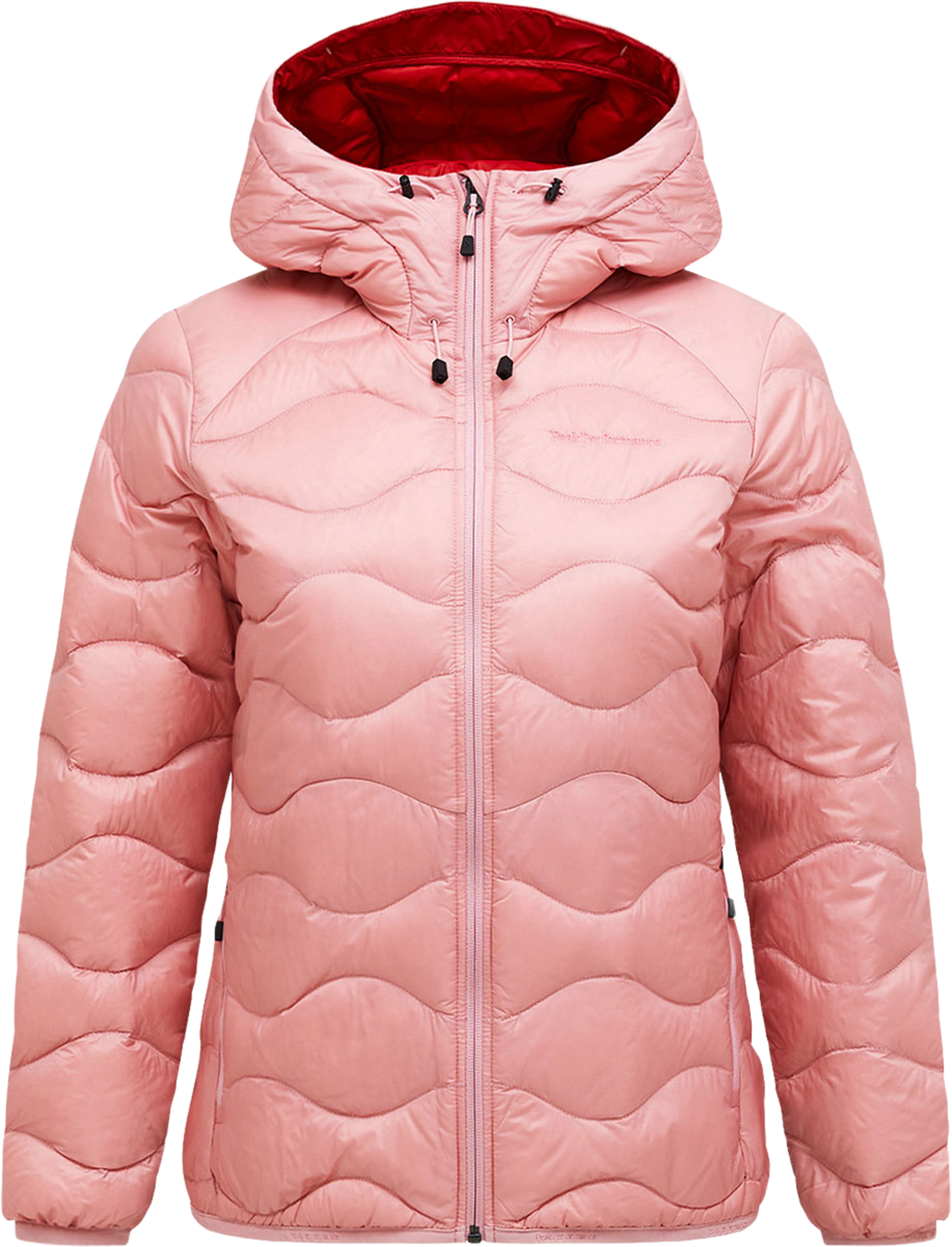 Helium Down Hood Jacket, från Peak Performance, i färgen Warm Blush/Red Pompeian/. Klicka för att öppna bilden i stort format