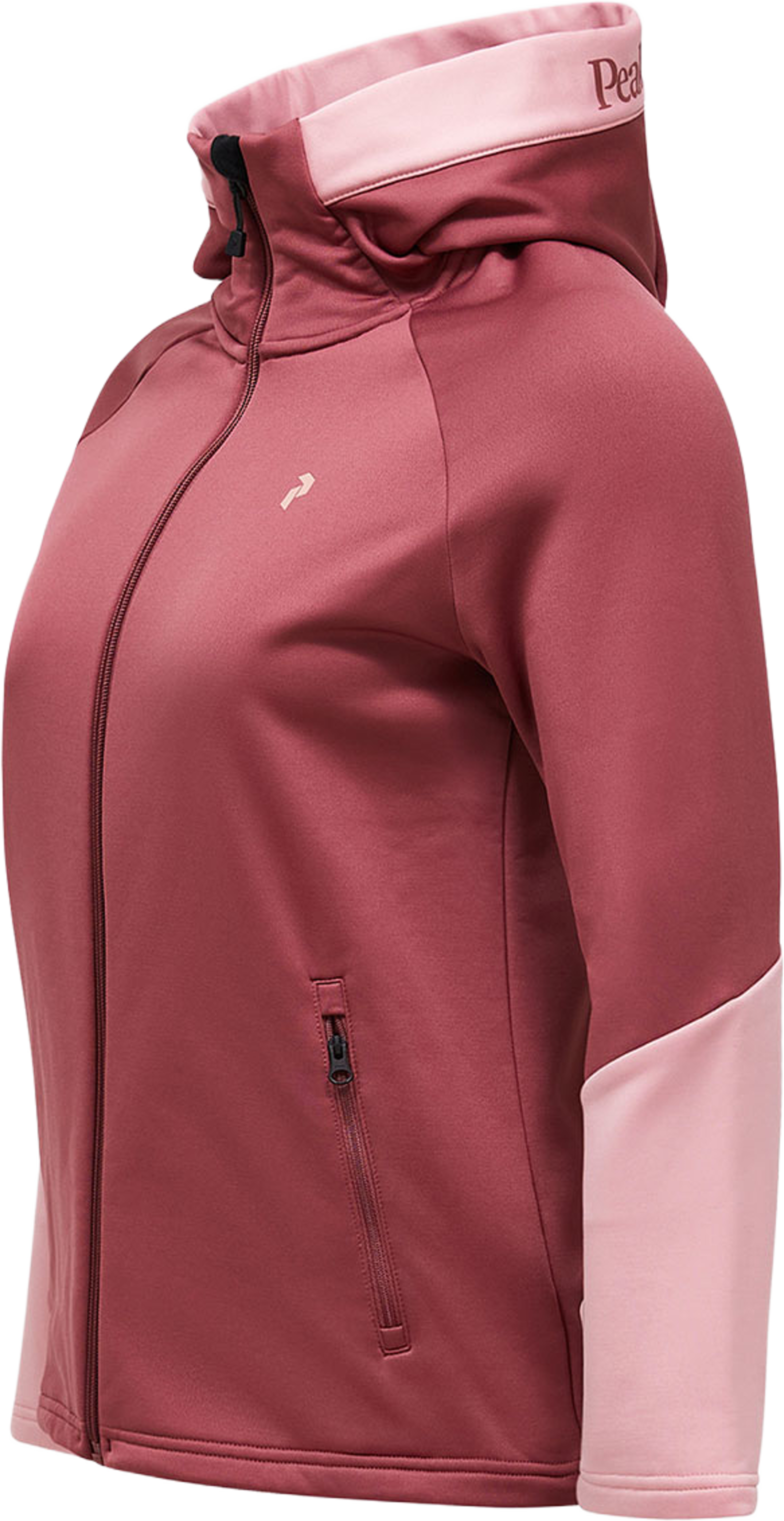 Rider Essentials Zip Hood, från Peak Performance, i färgen Wild Rouge/Warm Blush/. Klicka för att öppna bilden i stort format