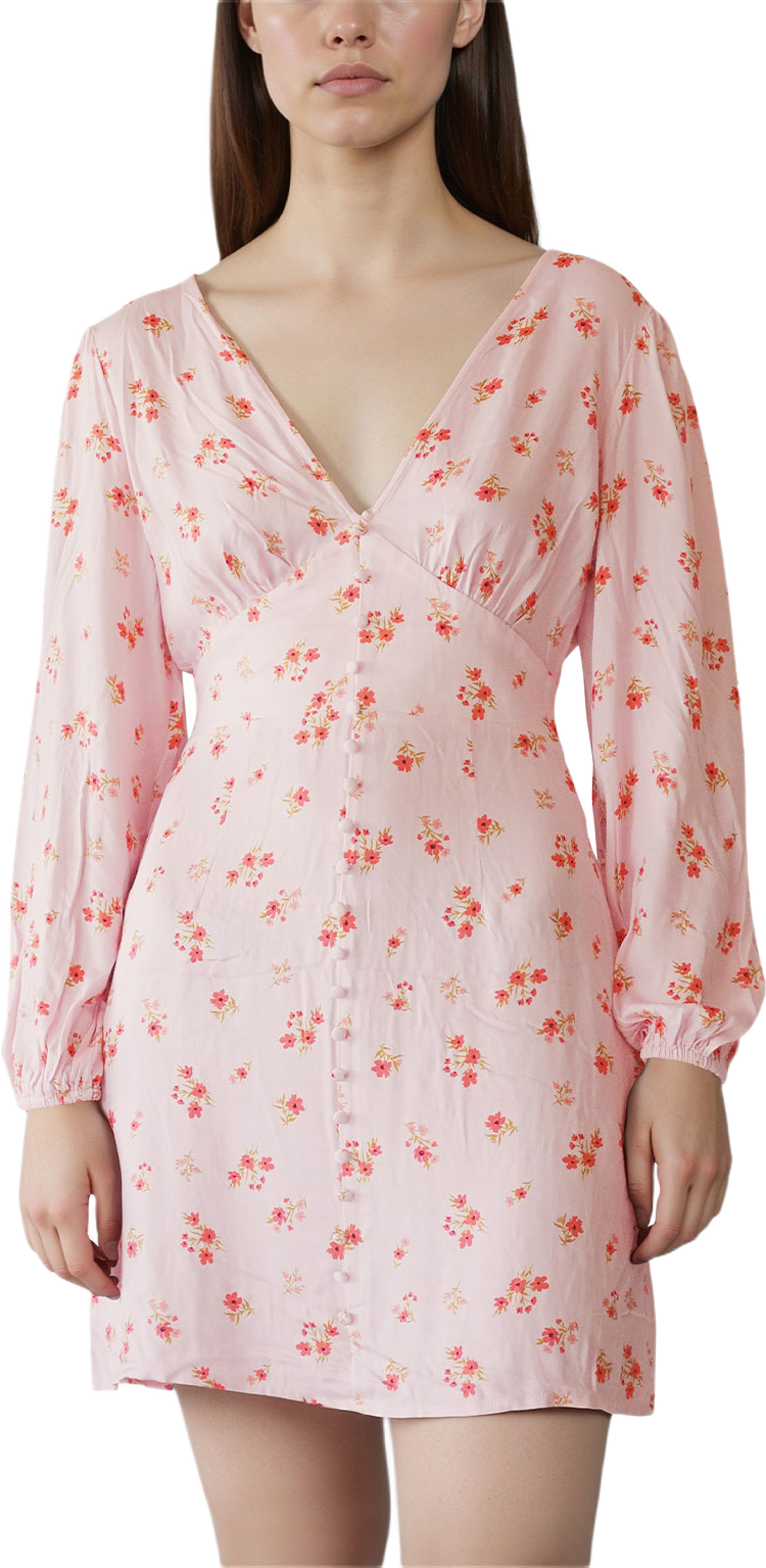 Vimalin Cobra  Dress, från Vila, i färgen Cherry Blossom Duberry Flowers. Klicka för att öppna bilden i stort format