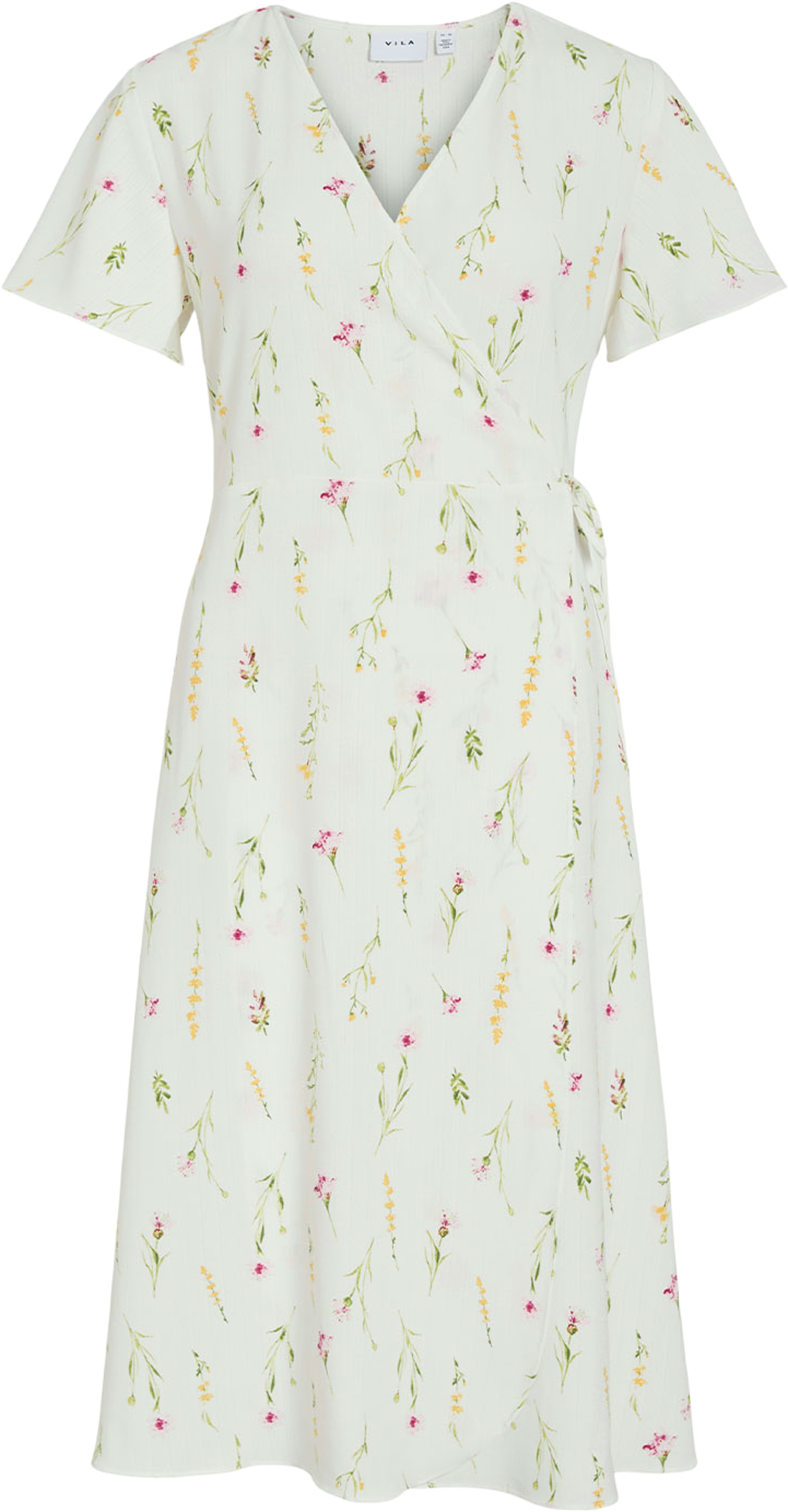 Vilovie Wrap Midi Dress, från Vila, i färgen Snow White Lore. Klicka för att öppna bilden i stort format