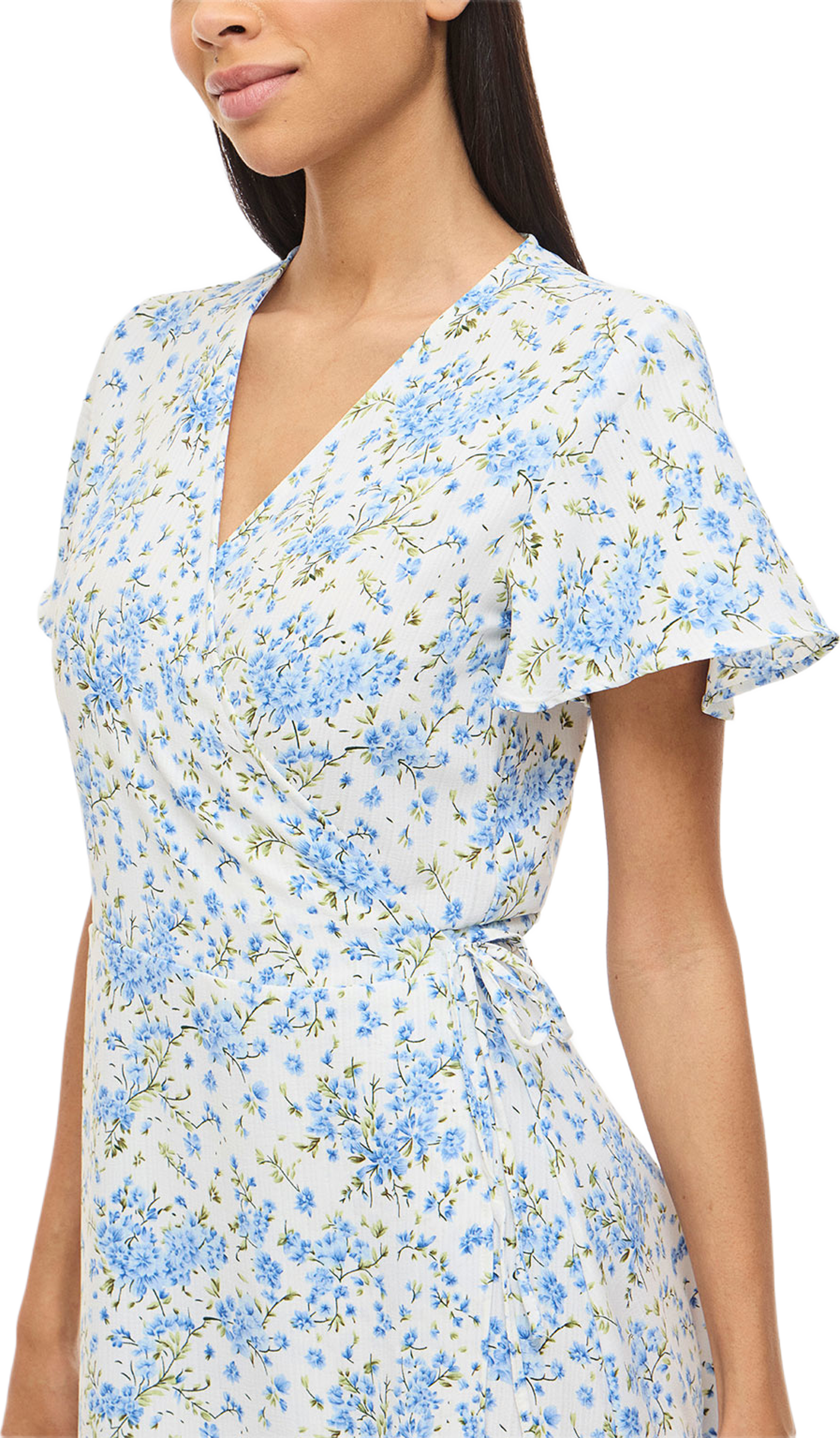 Vilovie Wrap Midi Dress, från Vila, i färgen Snow White Bel. Klicka för att öppna bilden i stort format