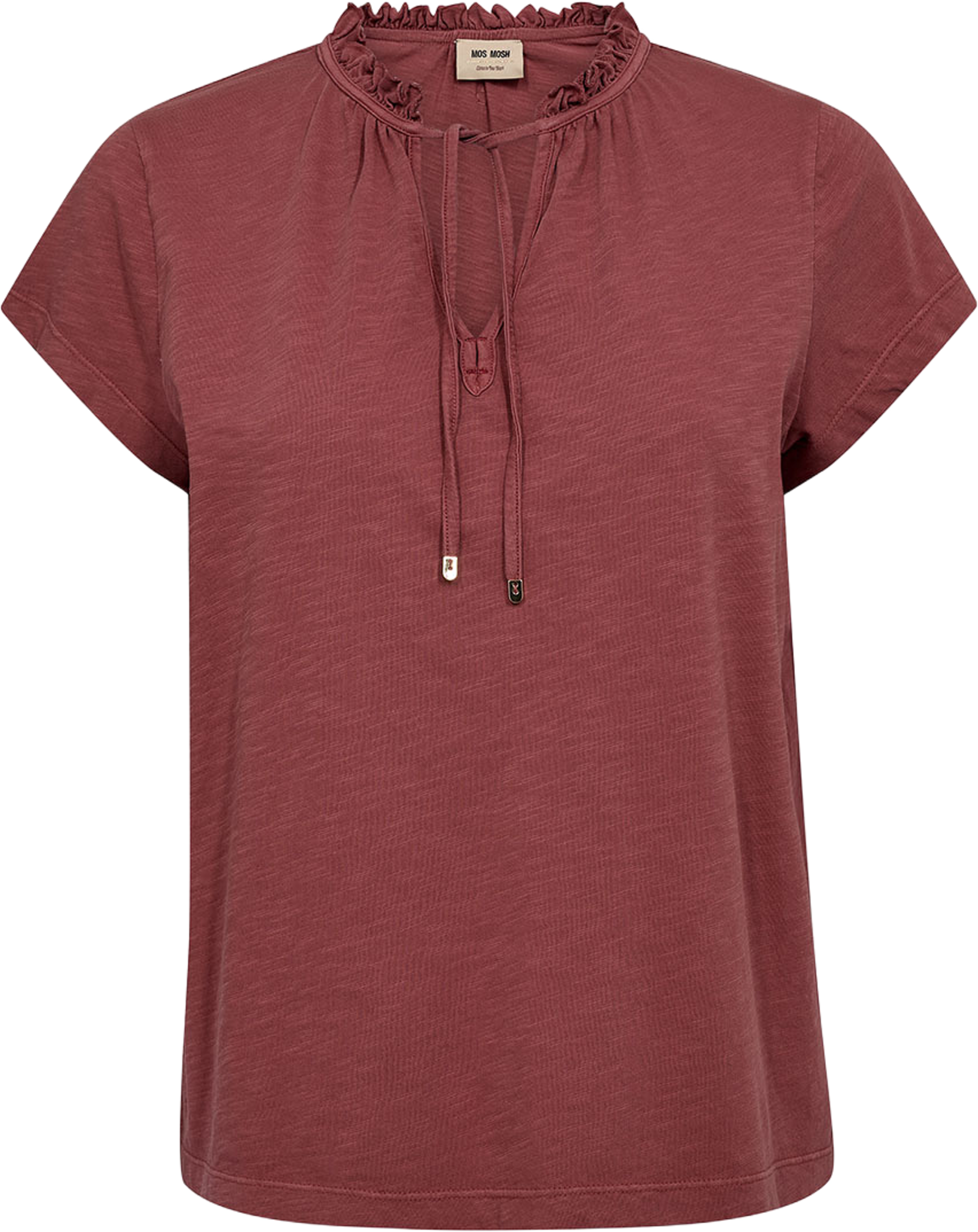 Anly SS Tee, från Mos Mosh, i färgen Cowhide. Klicka för att öppna bilden i stort format