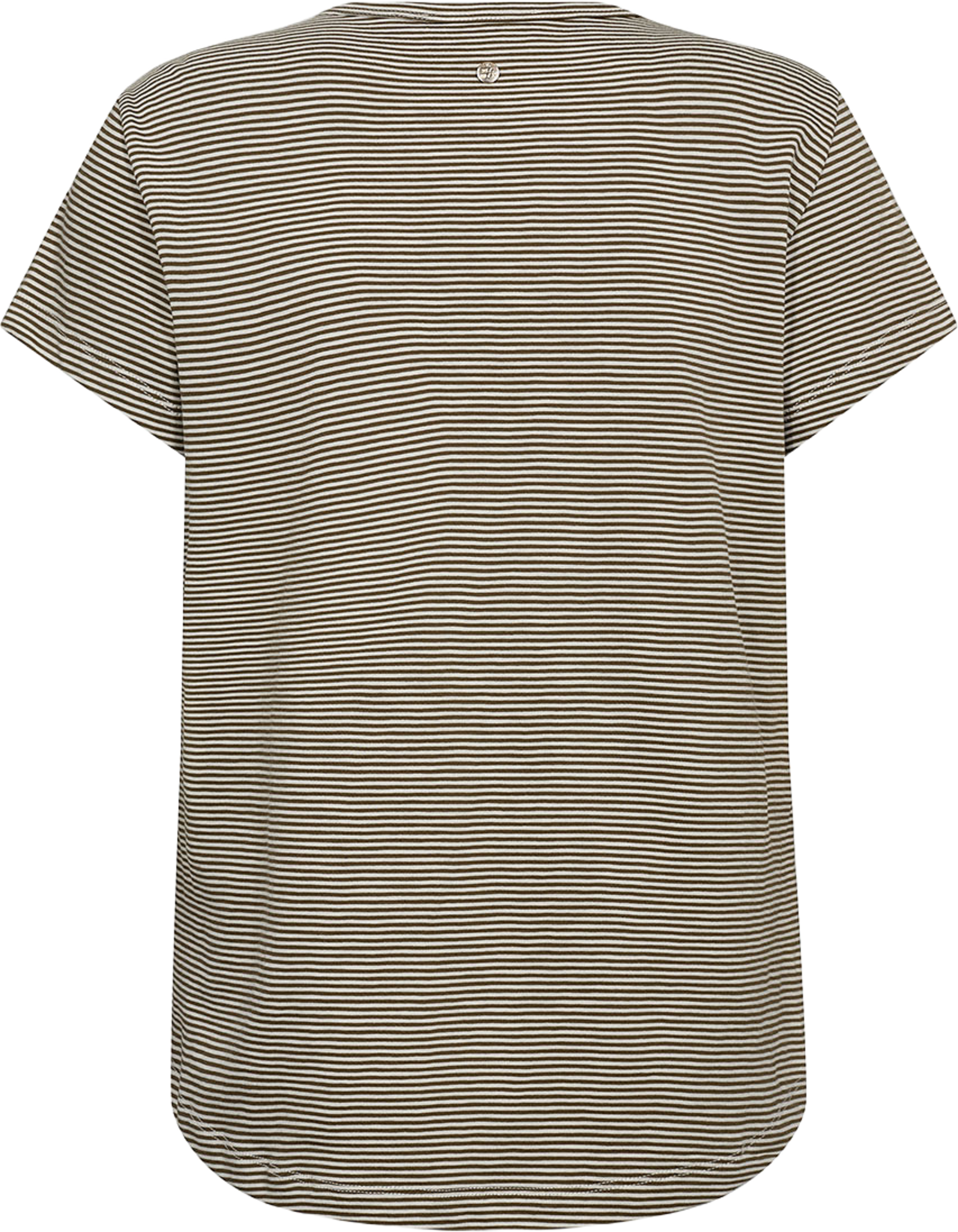 Camp O-SS Stripe Tee, från Mos Mosh, i färgen Burnt Olive. Klicka för att öppna bilden i stort format