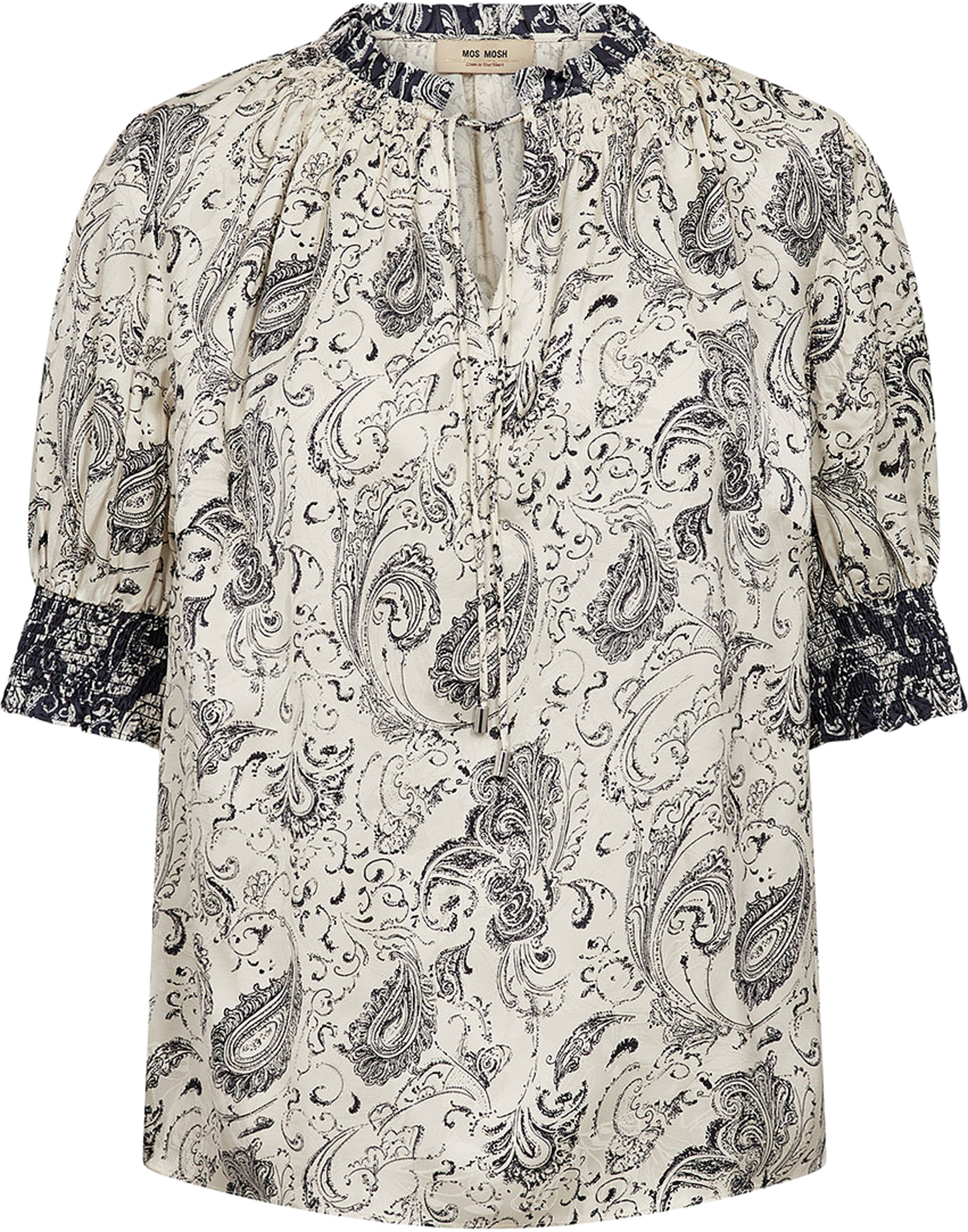 Hamali Winding Blouse, från Mos Mosh, i färgen Ecru. Klicka för att öppna bilden i stort format