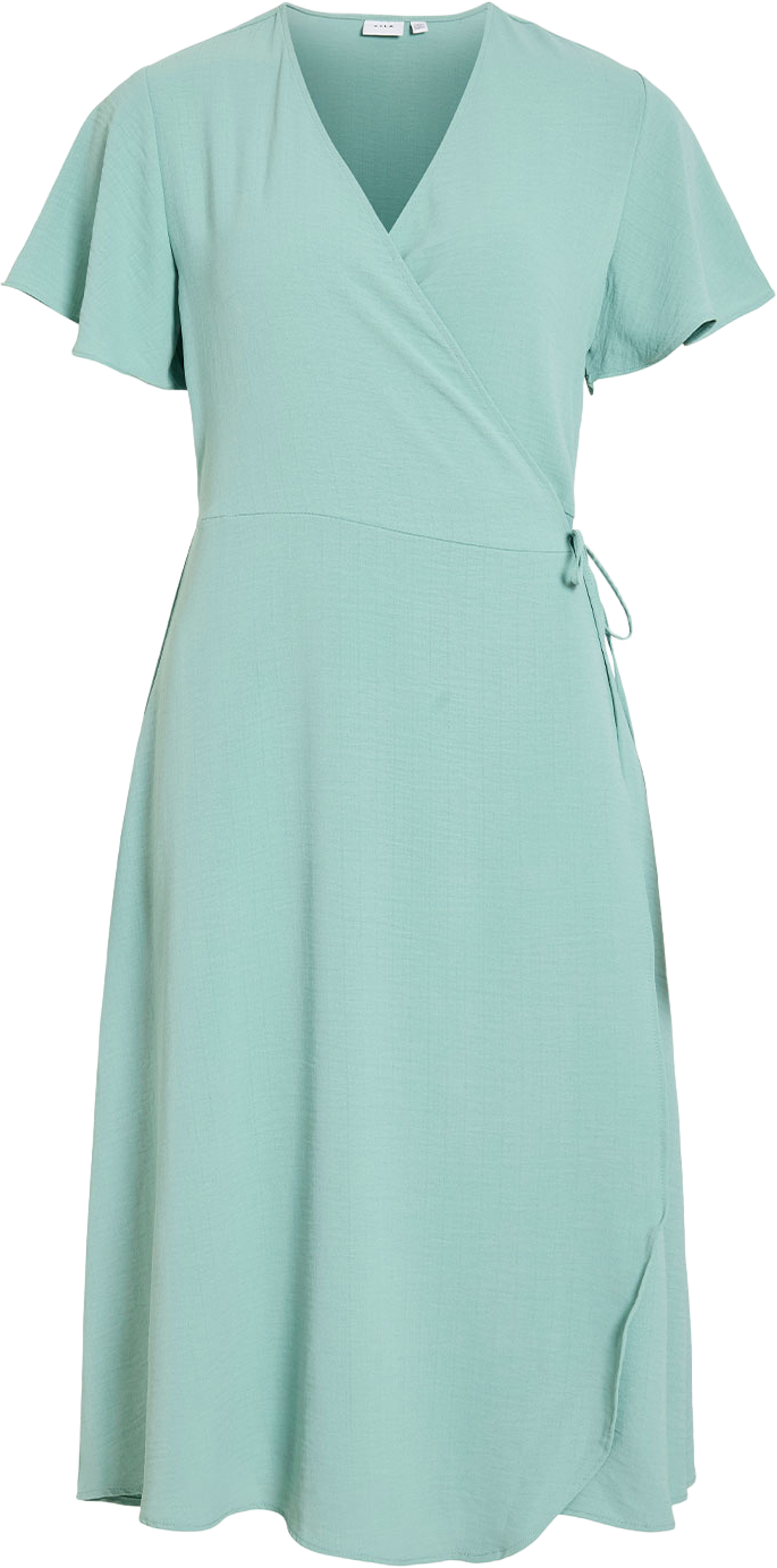 Vilovie Wrap Midi Dress, från Vila, i färgen Blue Surf. Klicka för att öppna bilden i stort format