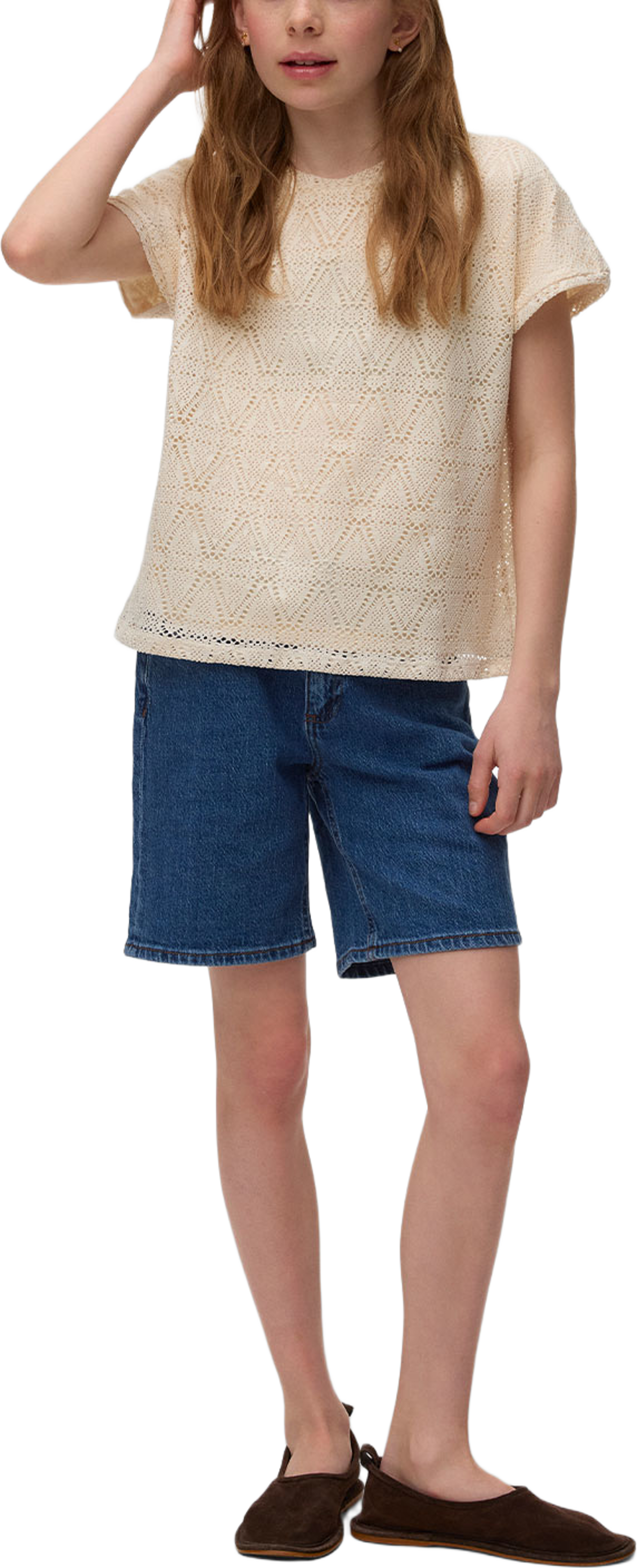 Maya Ava Top, från Vero Moda Girls, i färgen Birch. Klicka för att öppna bilden i stort format
