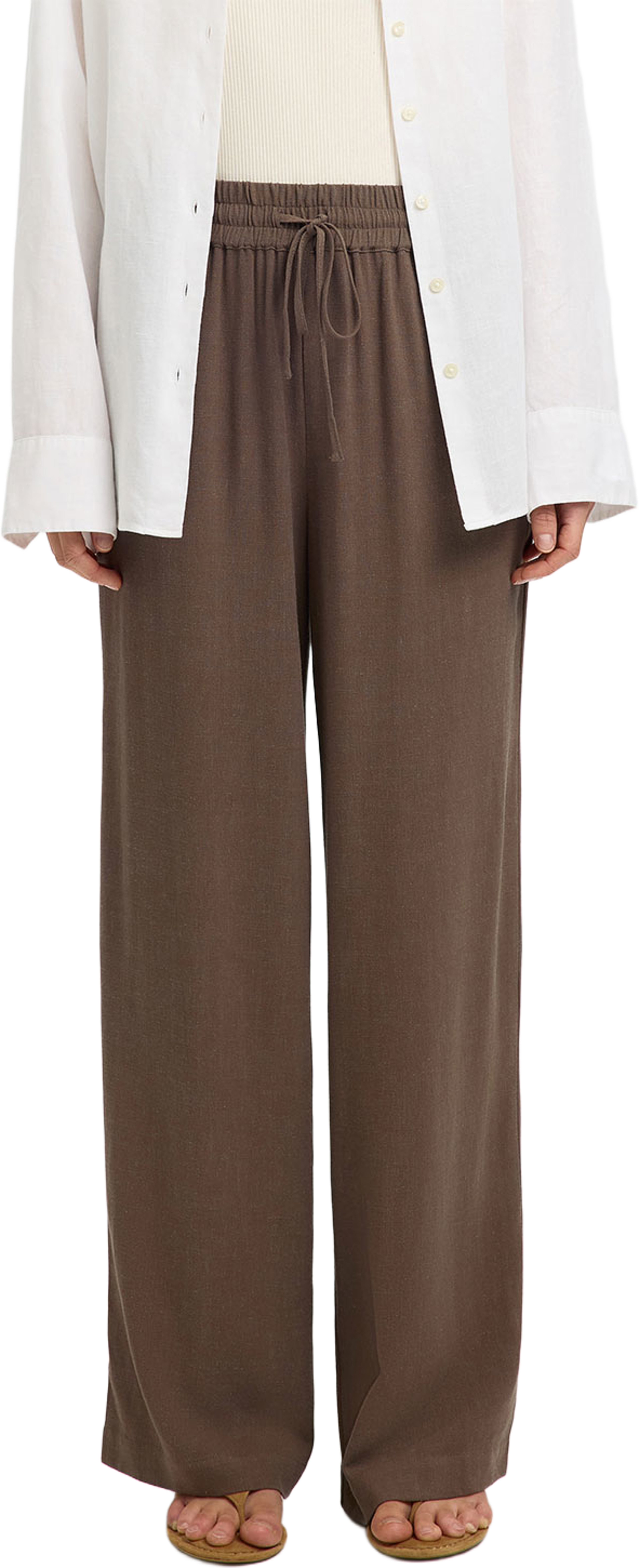 Viva-Gulia Trousers, från Selected Femme, i färgen Chocolate Chip. Klicka för att öppna bilden i stort format