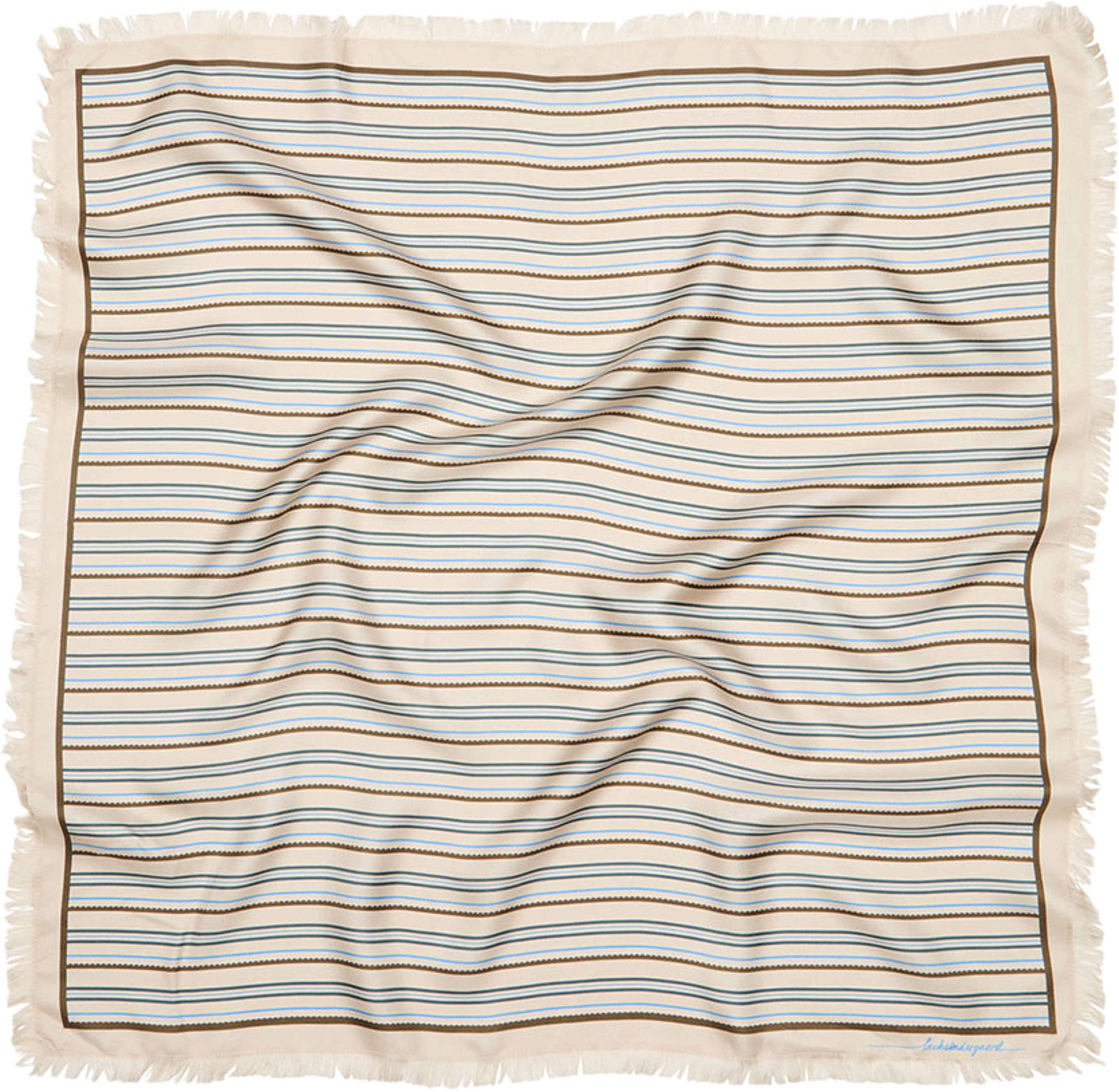 Scallopia Striped Sia Scarf, från Becksöndergaard, i färgen Birch White. Klicka för att öppna bilden i stort format