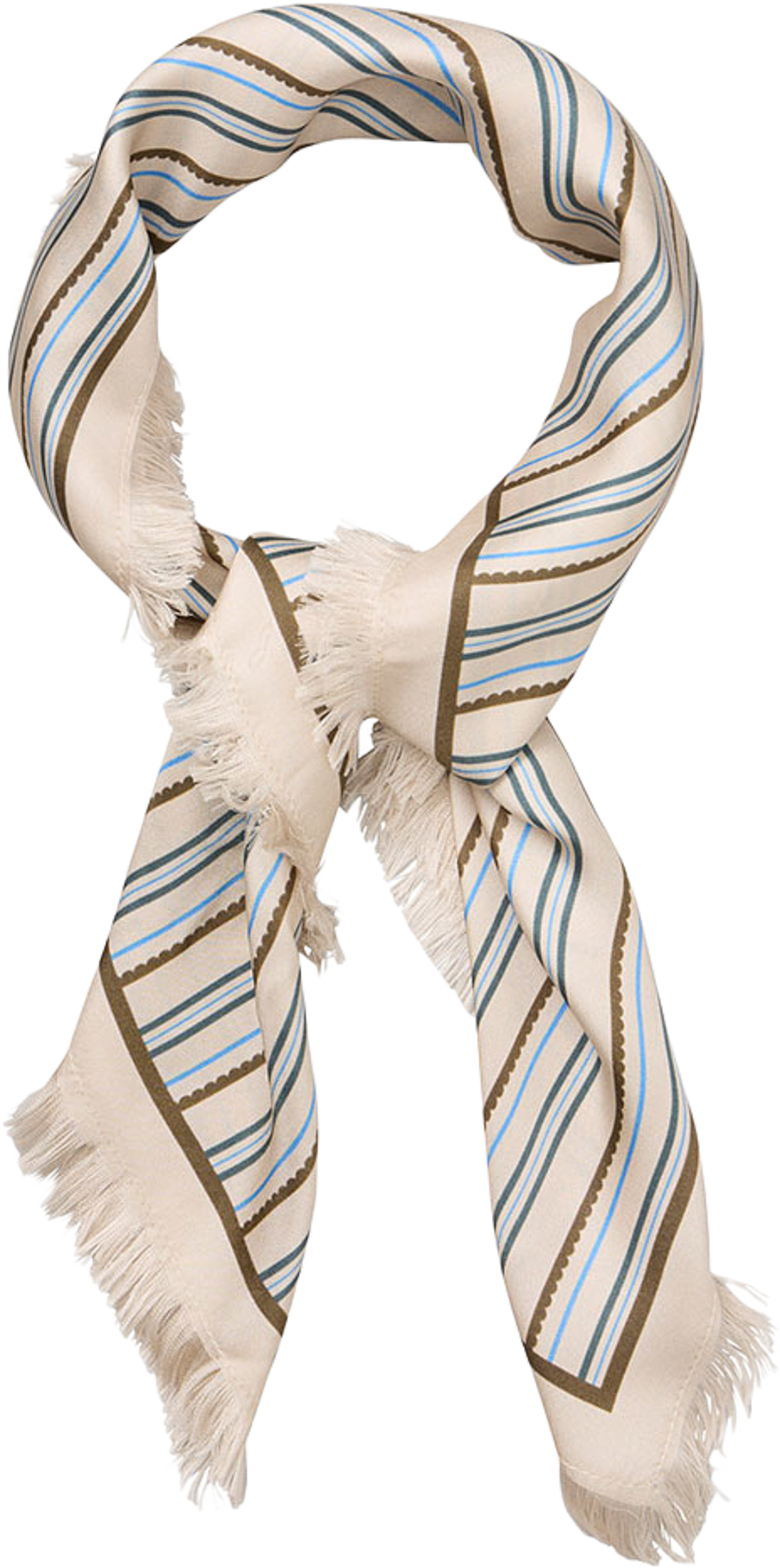 Scallopia Striped Sia Scarf, från Becksöndergaard, i färgen Birch White. Klicka för att öppna bilden i stort format