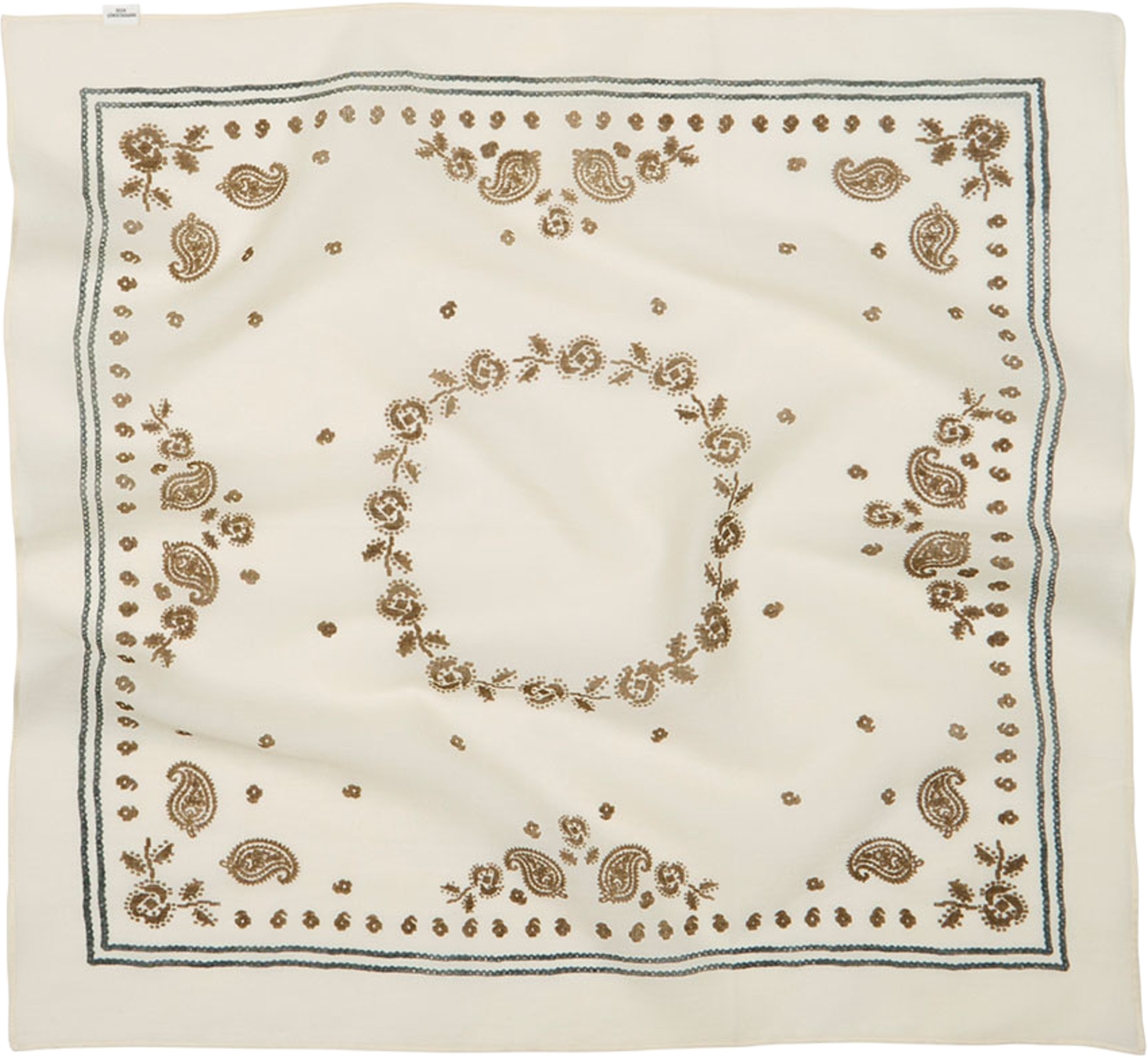 Bloom Paisley Cotta Scarf, från Becksöndergaard, i färgen Birch White. Klicka för att öppna bilden i stort format