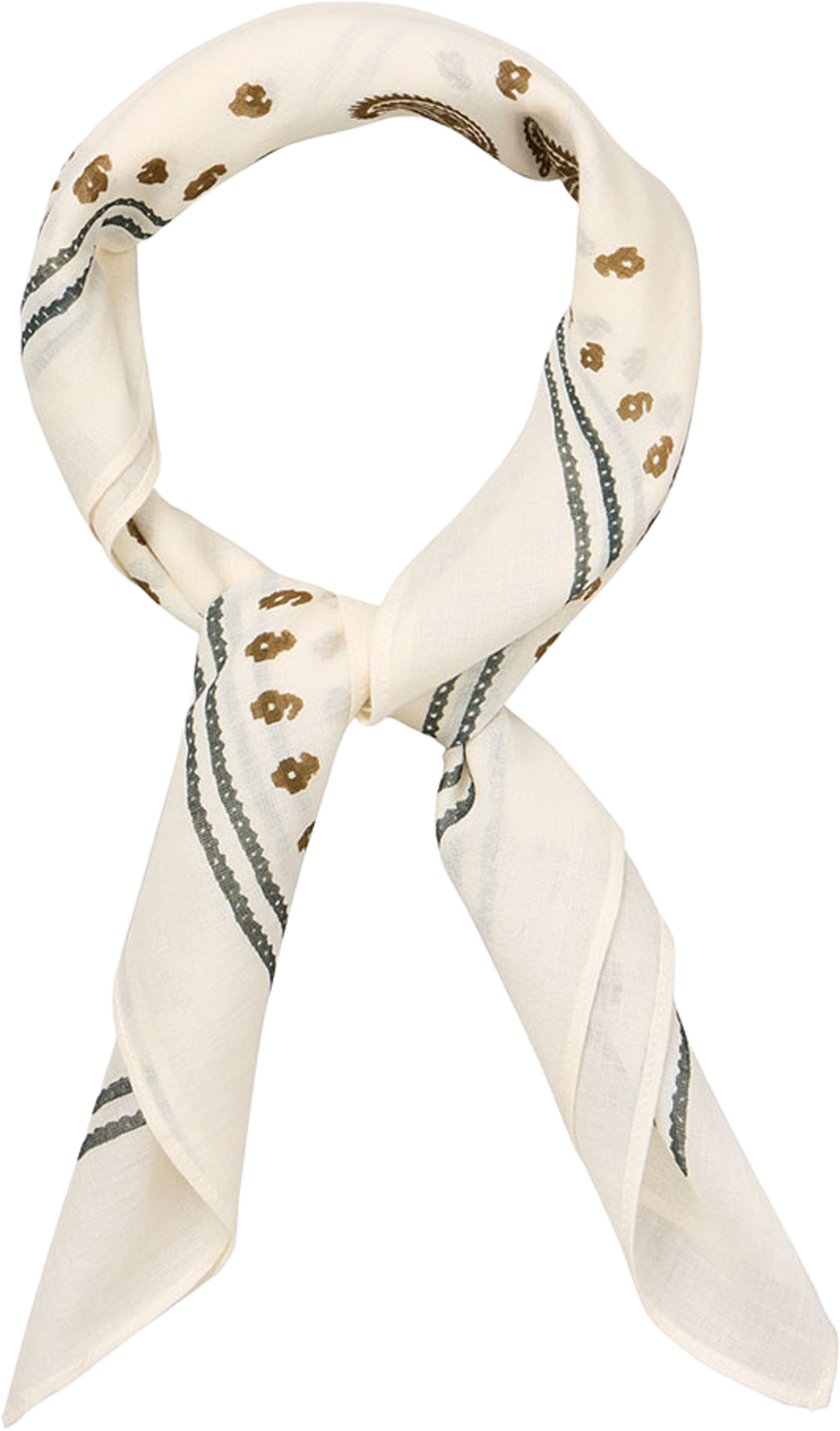 Bloom Paisley Cotta Scarf, från Becksöndergaard, i färgen Birch White. Klicka för att öppna bilden i stort format